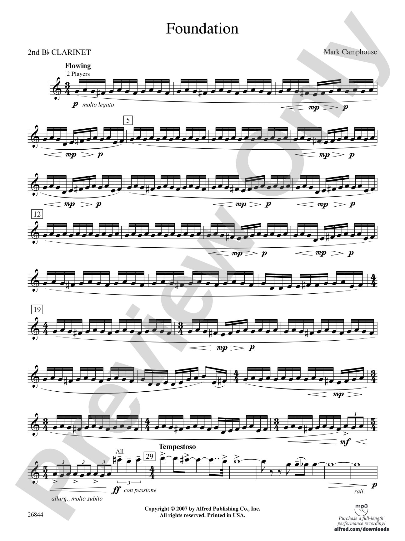 Foundation: 2nd B-flat Clarinet