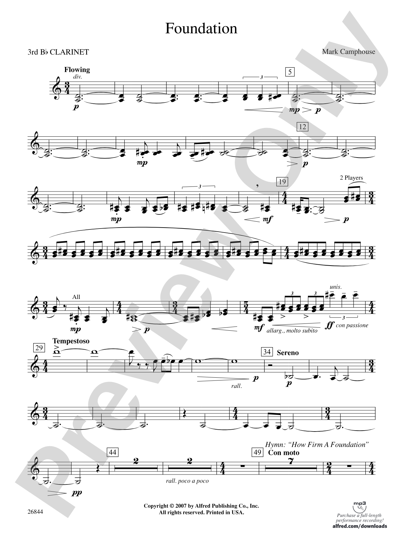 Foundation: 3rd B-flat Clarinet