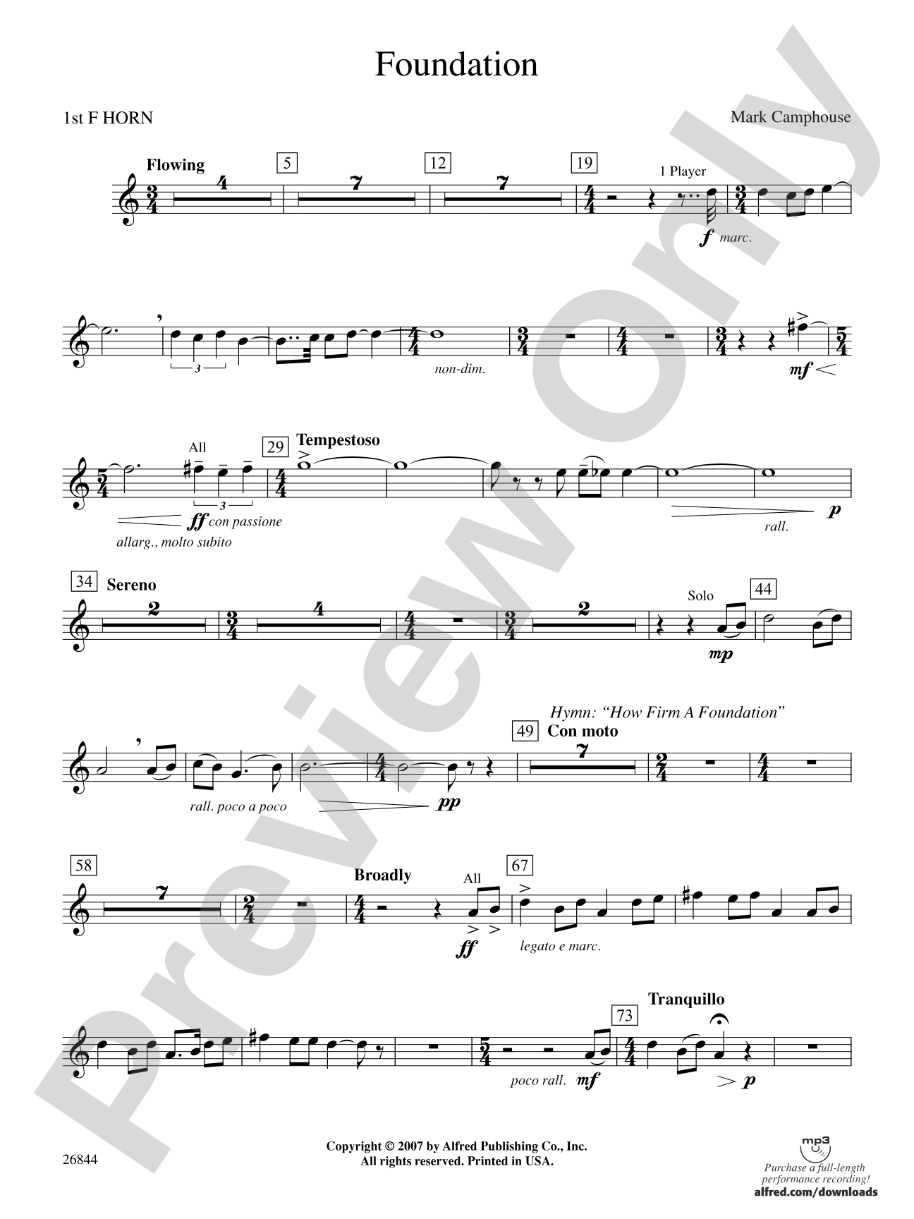 Foundation: 1st F Horn