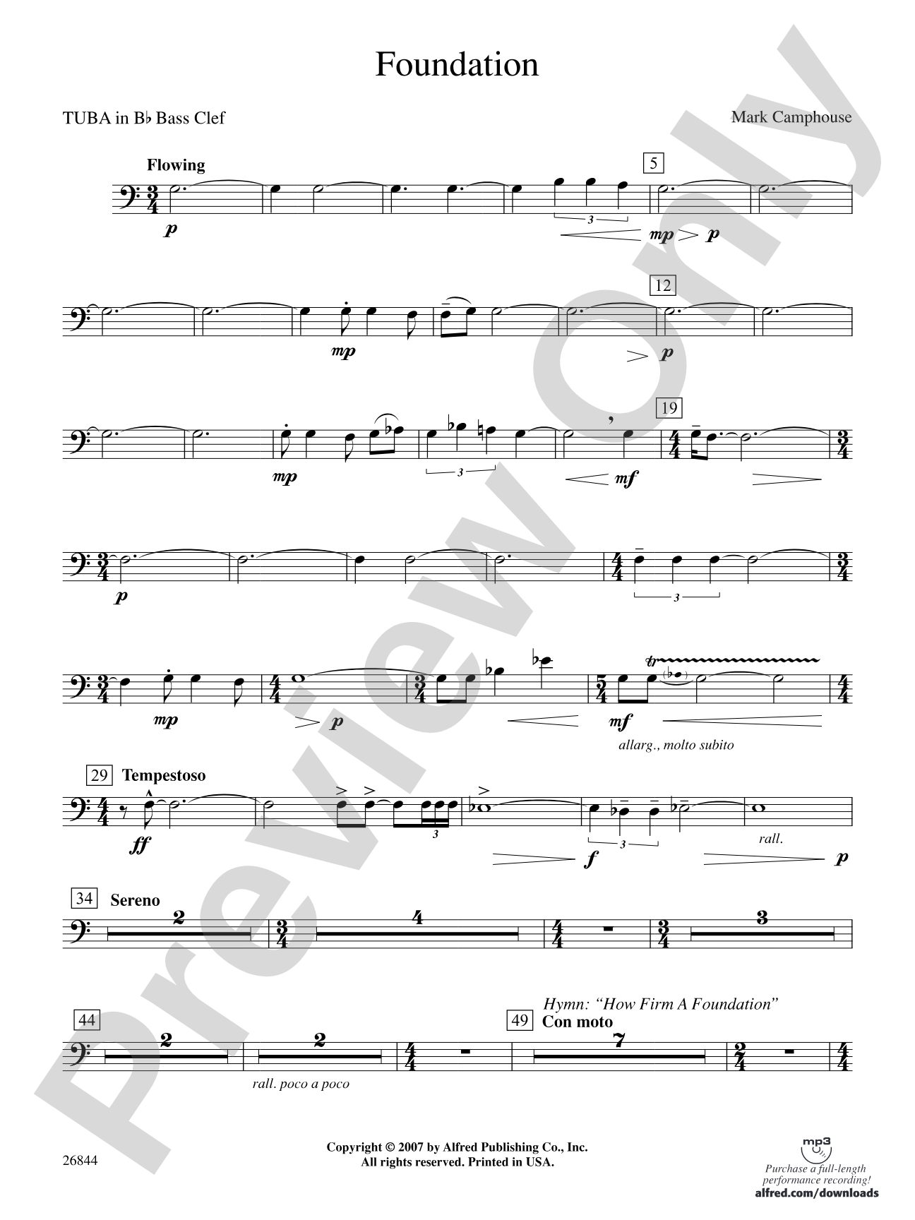 Foundation: (wp) B-flat Tuba B.C.