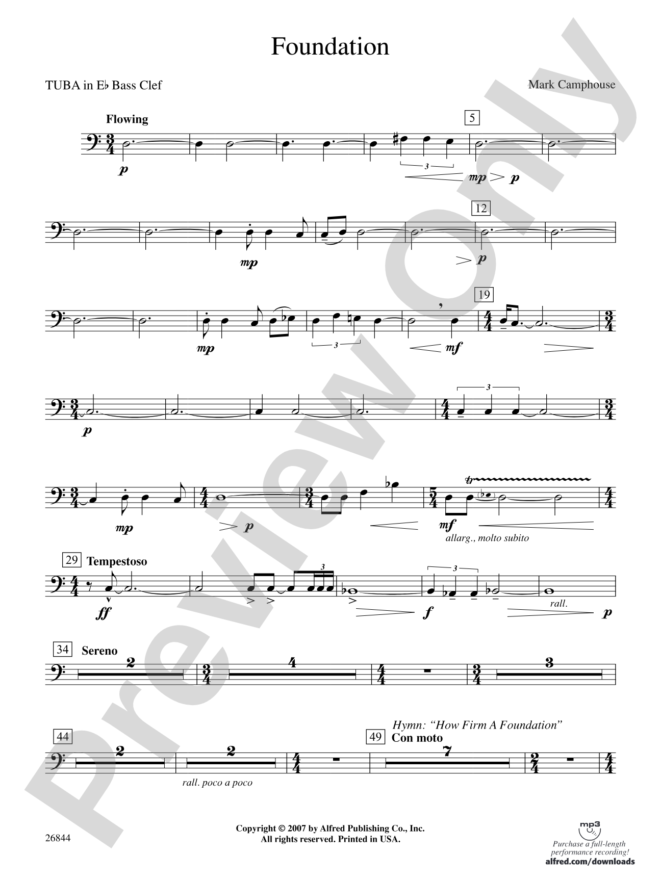 Foundation: (wp) E-flat Tuba B.C.