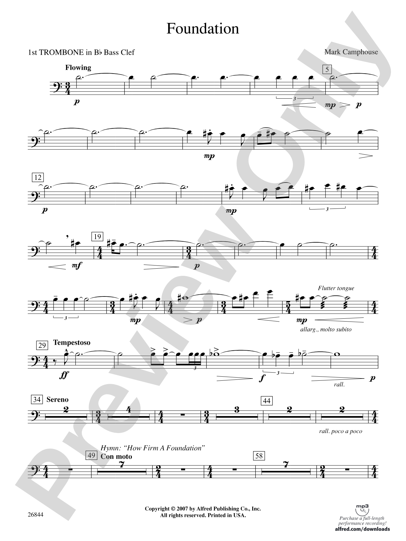 Foundation: (wp) 1st B-flat Trombone B.C.