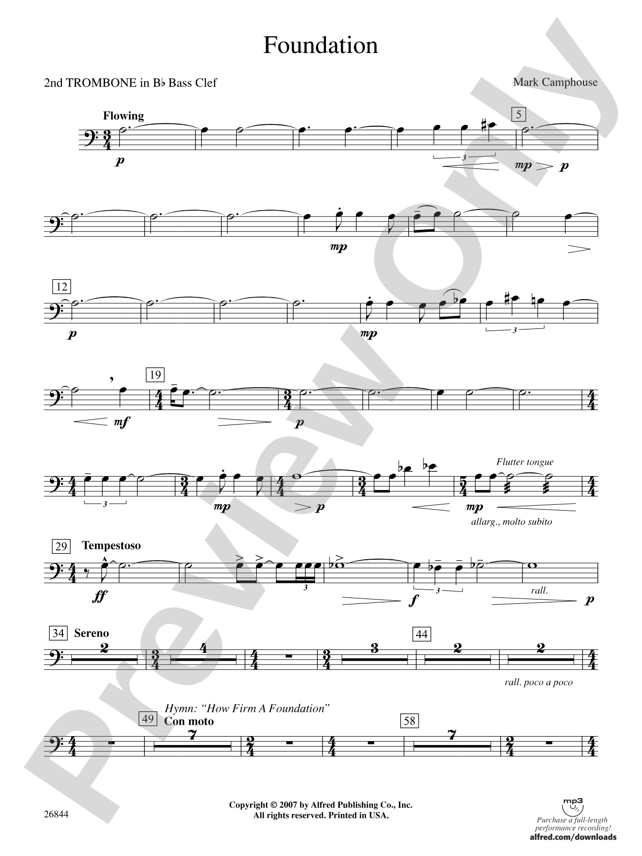 Foundation: (wp) 2nd B-flat Trombone B.C.