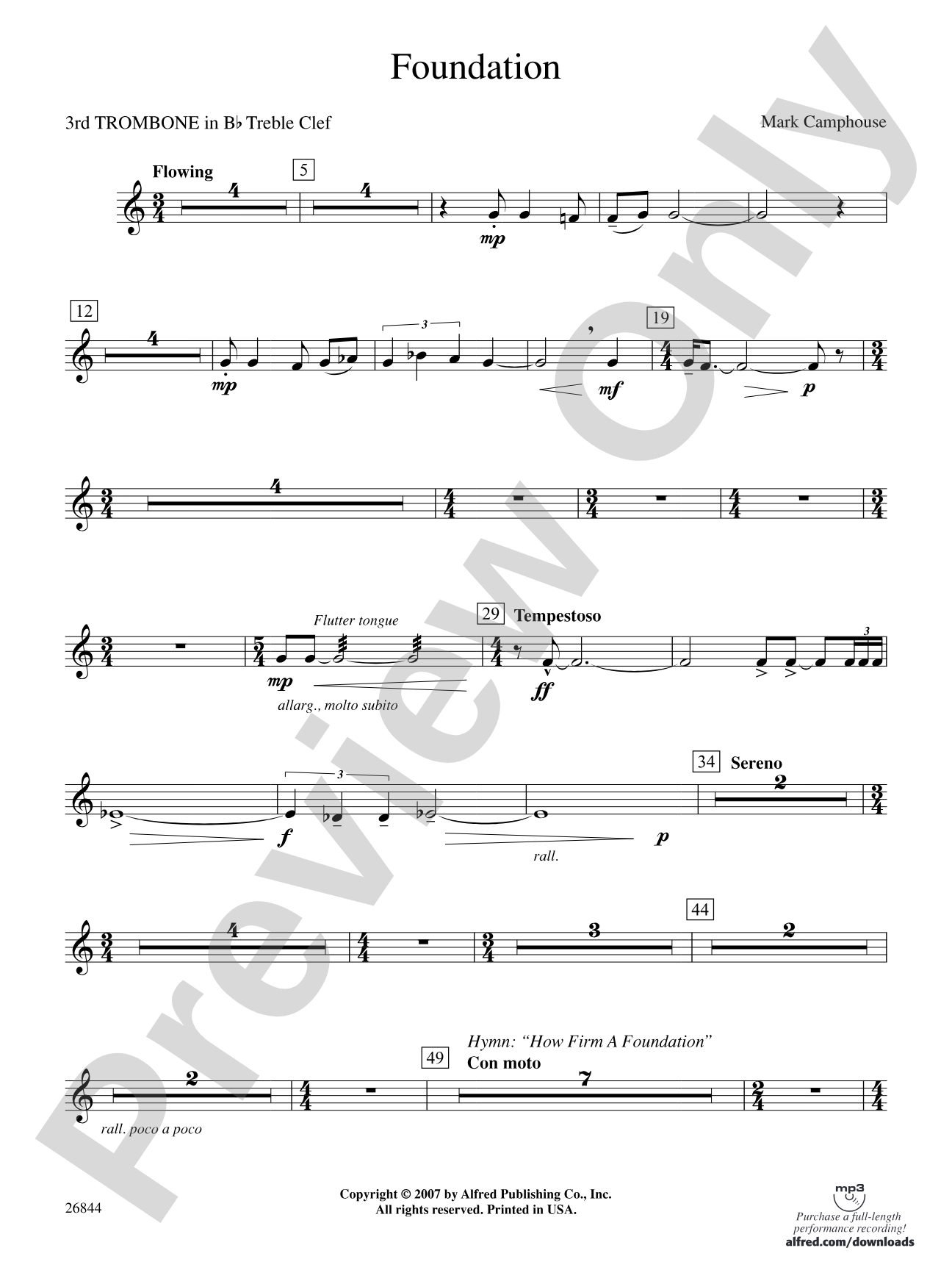 Foundation: (wp) 3rd B-flat Trombone T.C.
