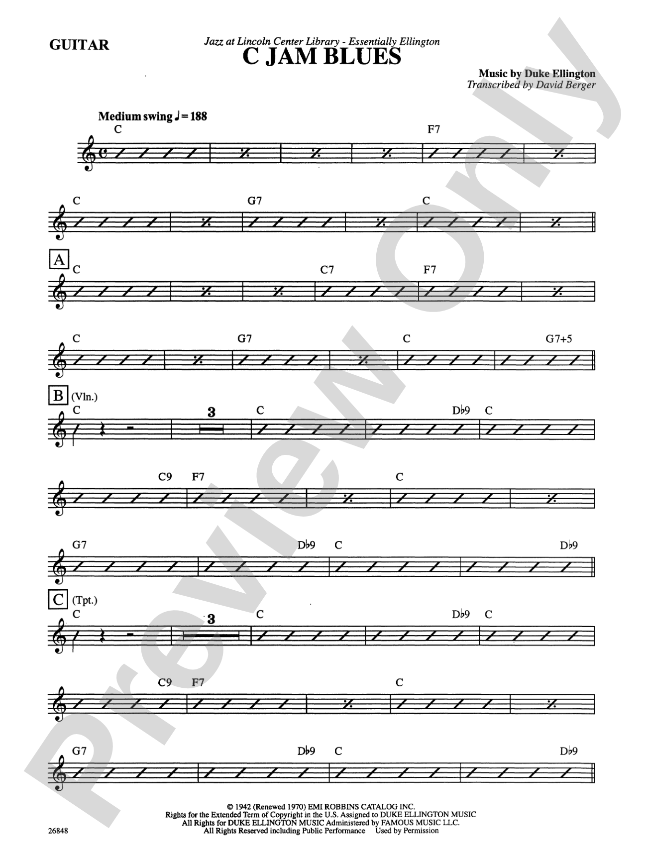C Jam Blues: Guitar