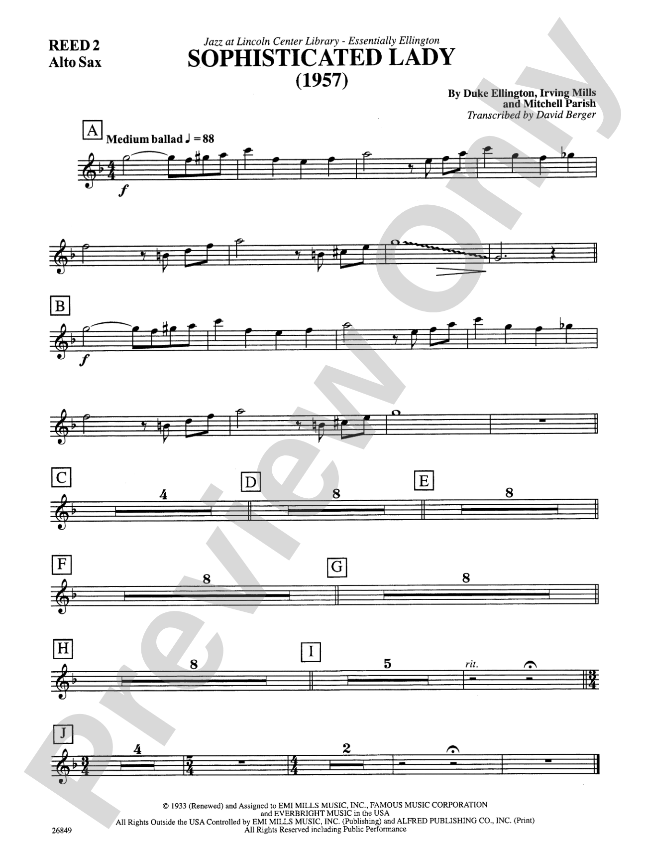 Sophisticated Lady: 2nd E-flat Alto Saxophone