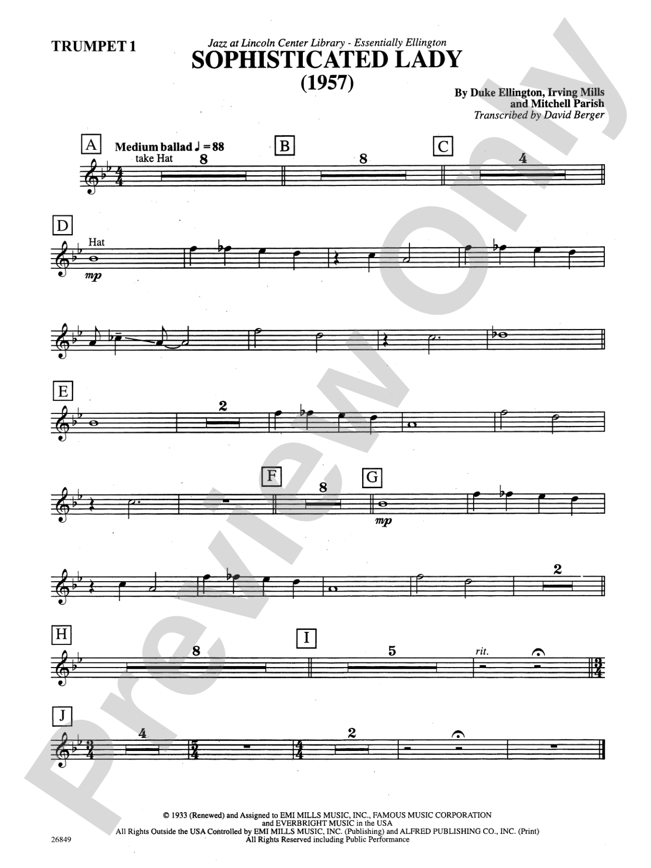 Sophisticated Lady: 1st B-flat Trumpet