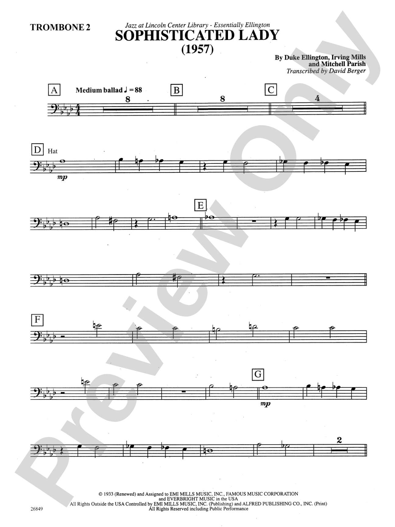 Sophisticated Lady: 2nd Trombone