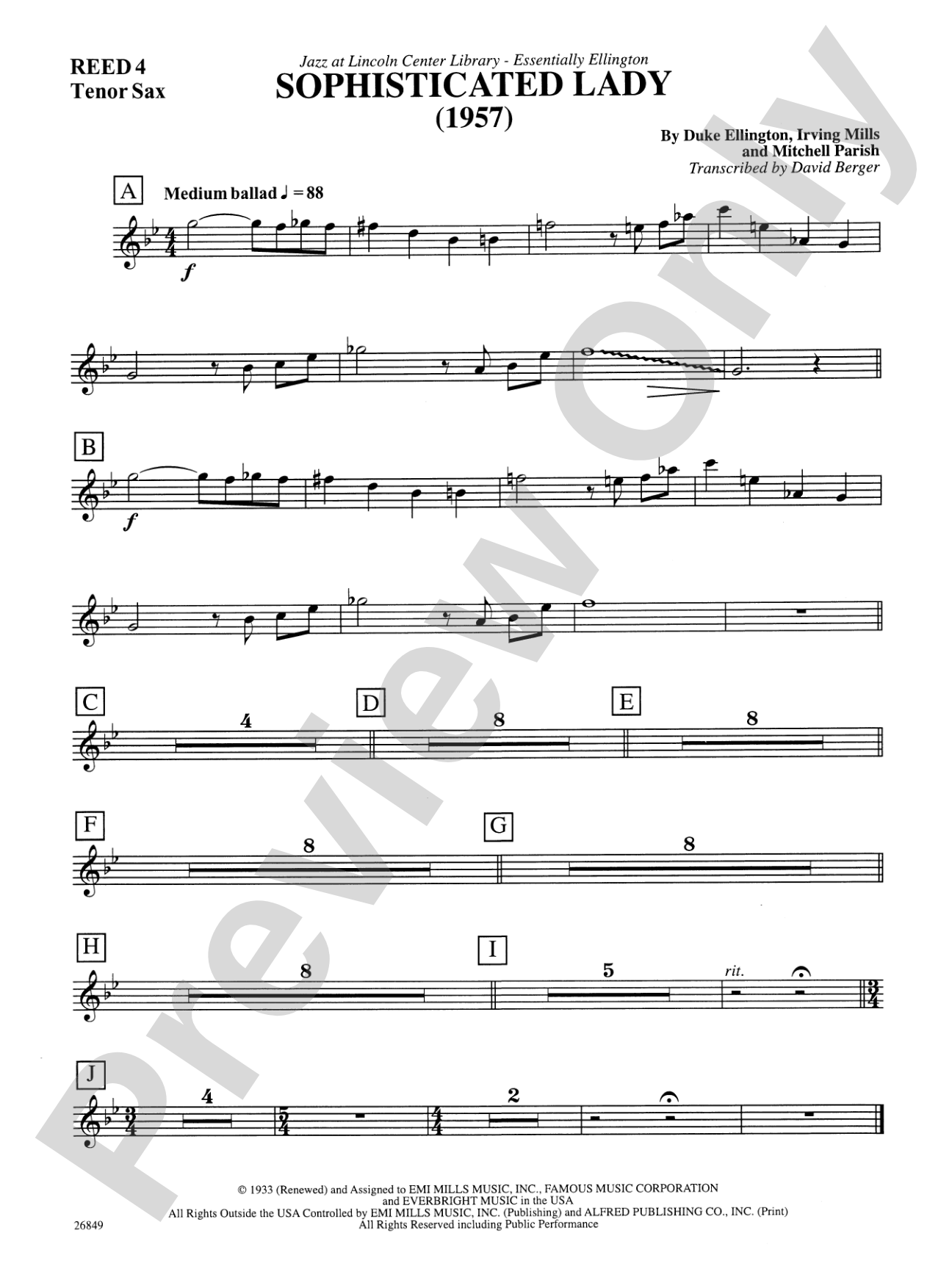 Sophisticated Lady: 2nd B-flat Tenor Saxophone