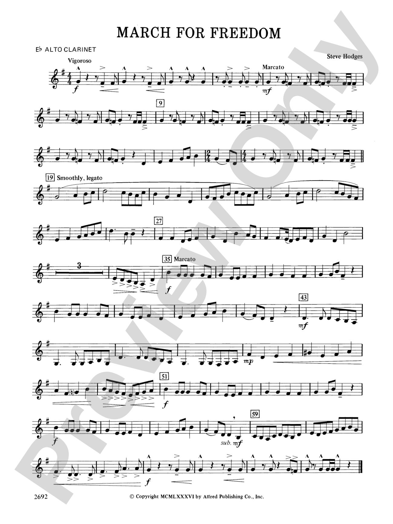 March for Freedom: E-flat Alto Clarinet