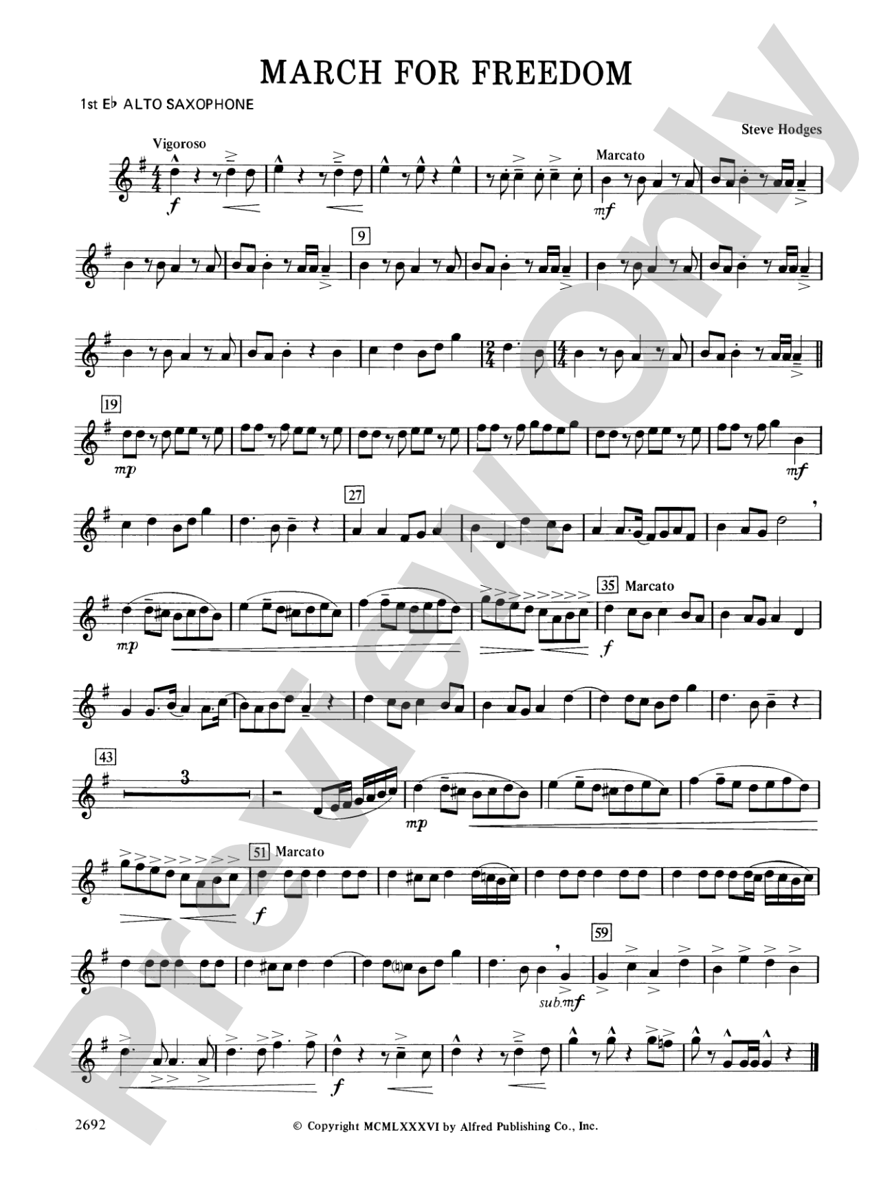 March for Freedom: E-flat Alto Saxophone