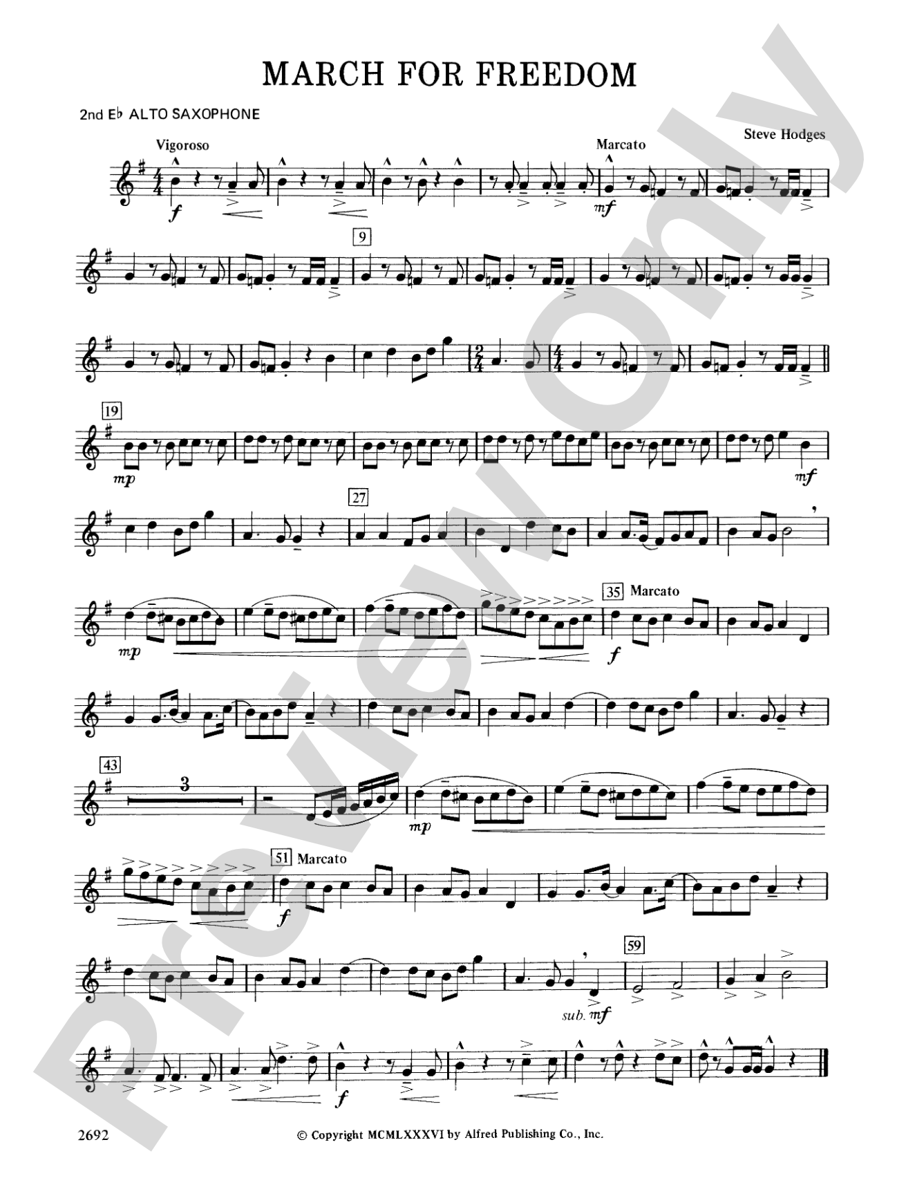March for Freedom: 2nd E-flat Alto Saxophone