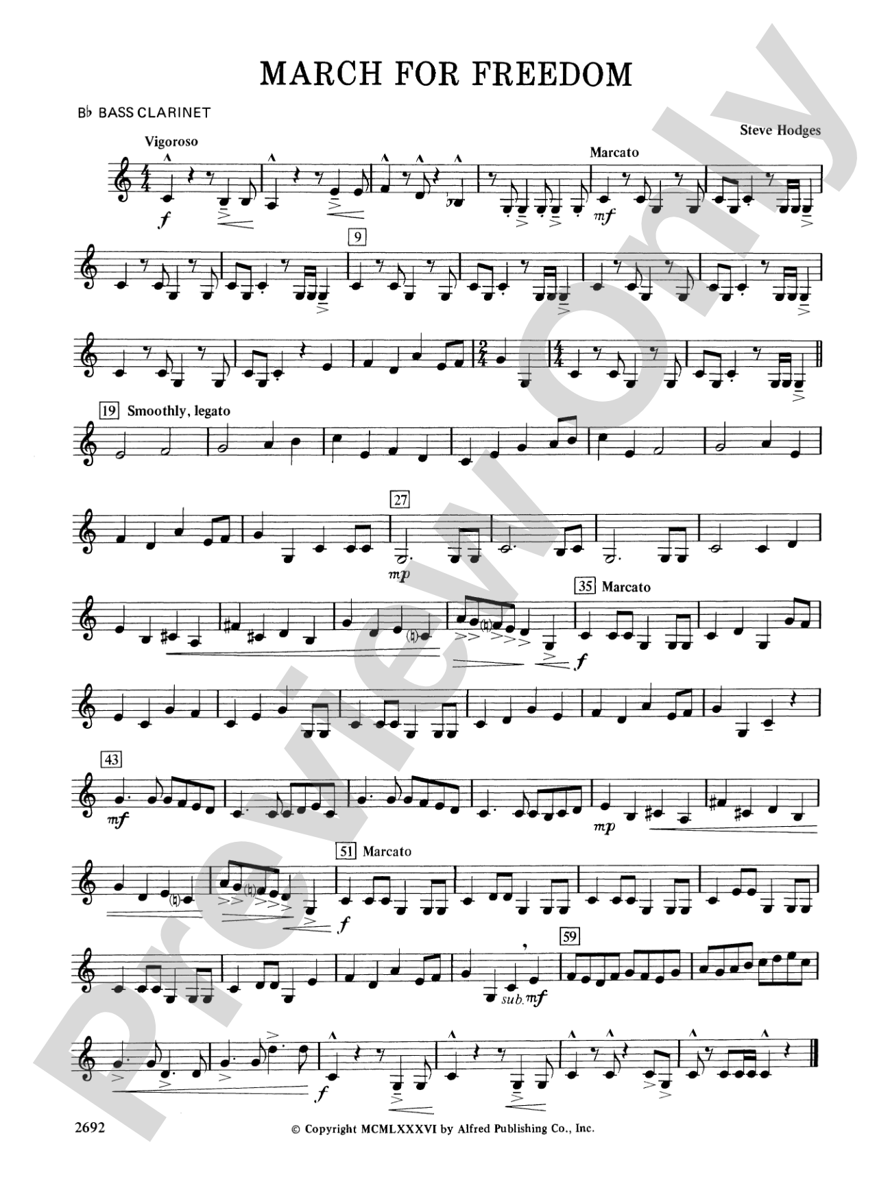 March for Freedom: B-flat Bass Clarinet