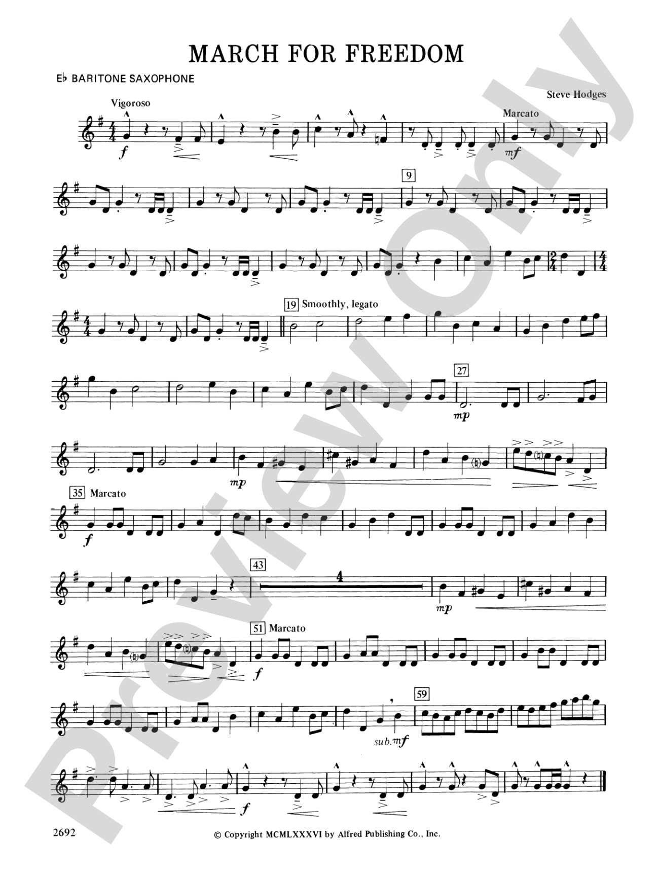 March for Freedom: E-flat Baritone Saxophone