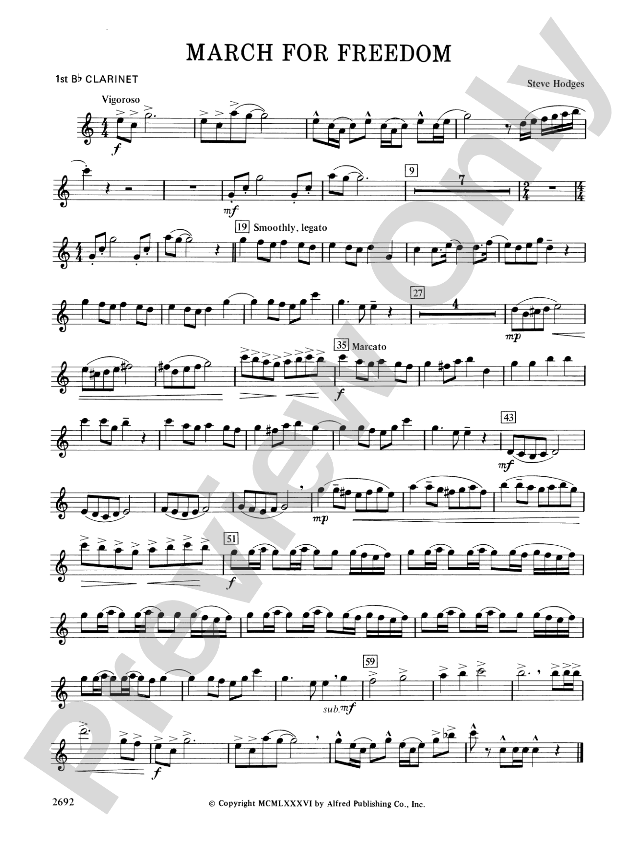 March for Freedom: 1st B-flat Clarinet