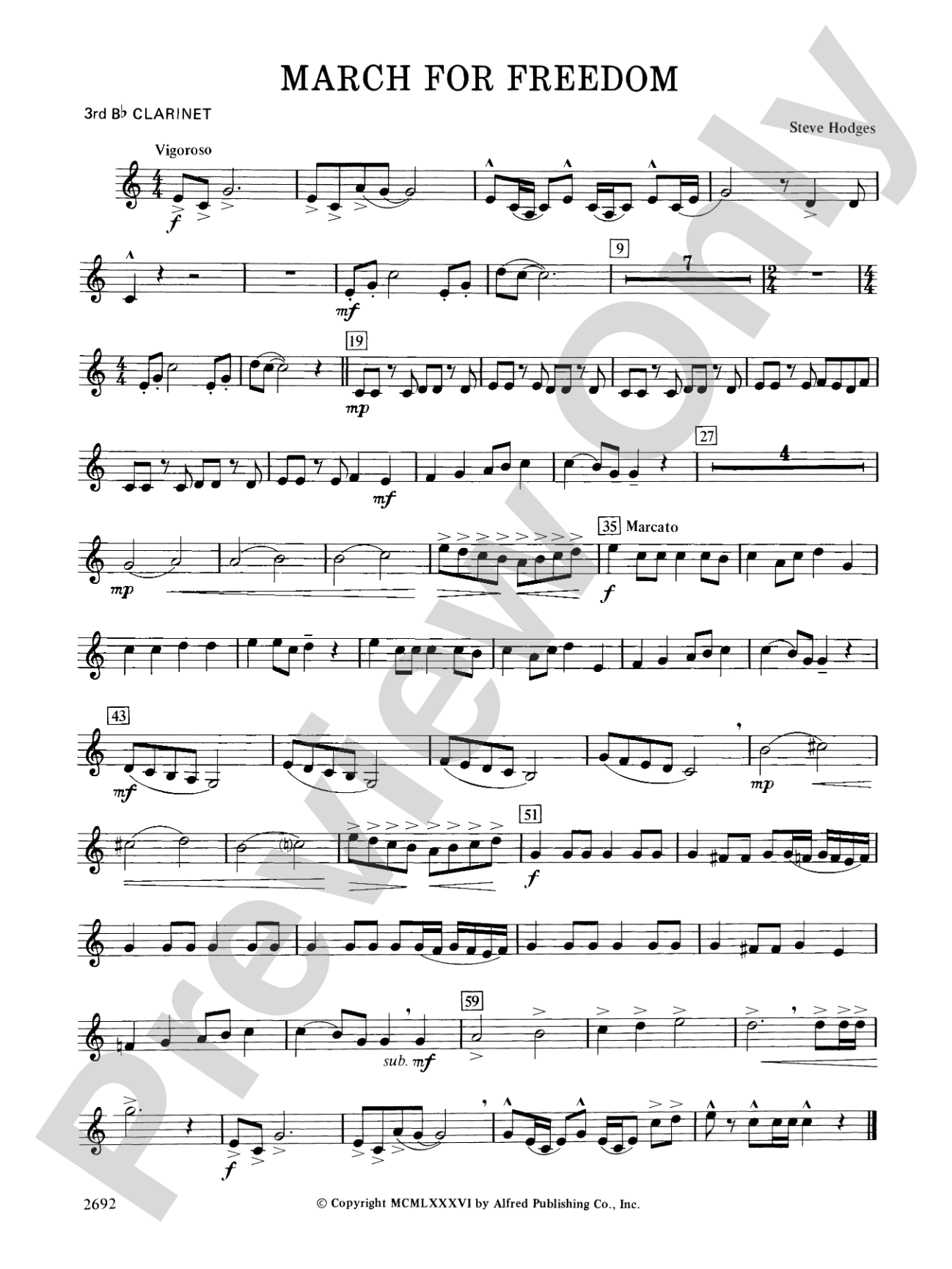 March for Freedom: 3rd B-flat Clarinet