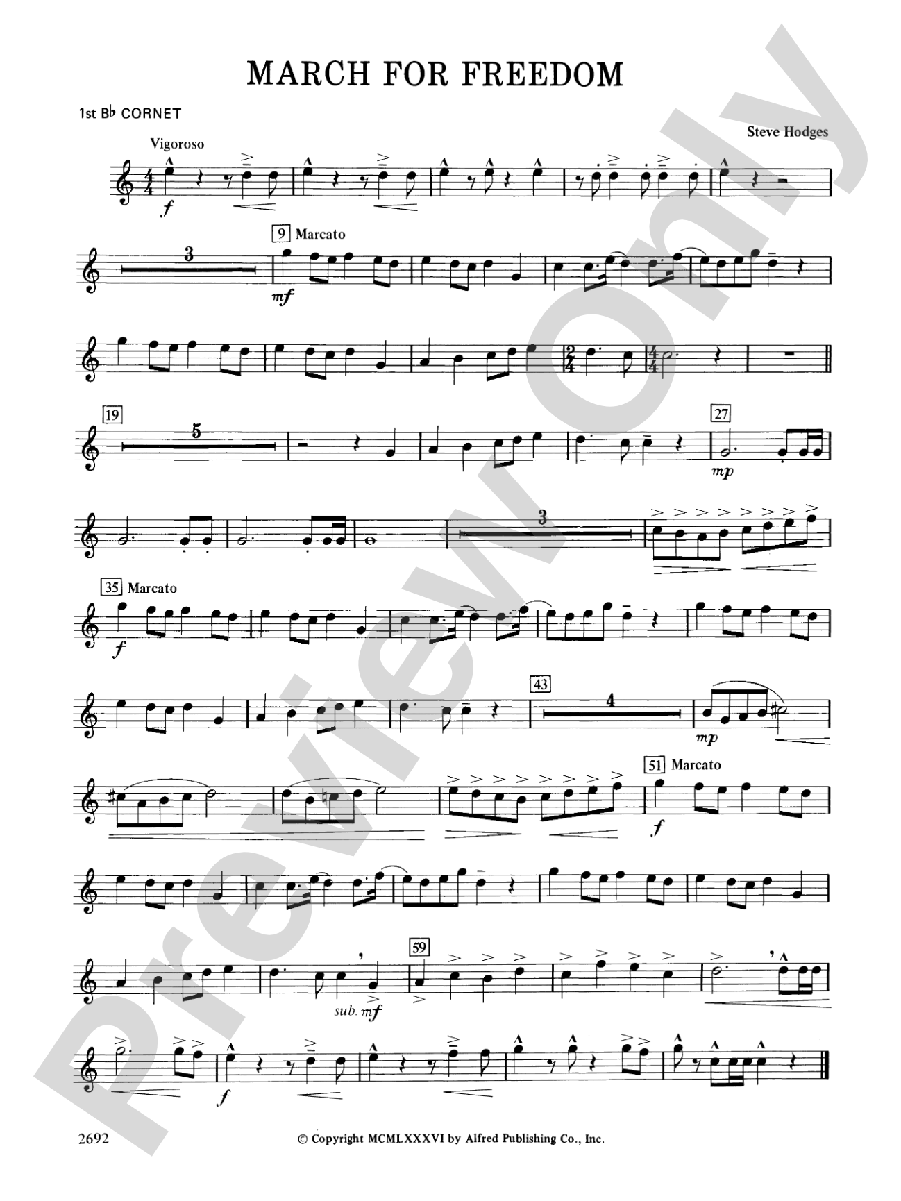 March for Freedom: 1st B-flat Cornet