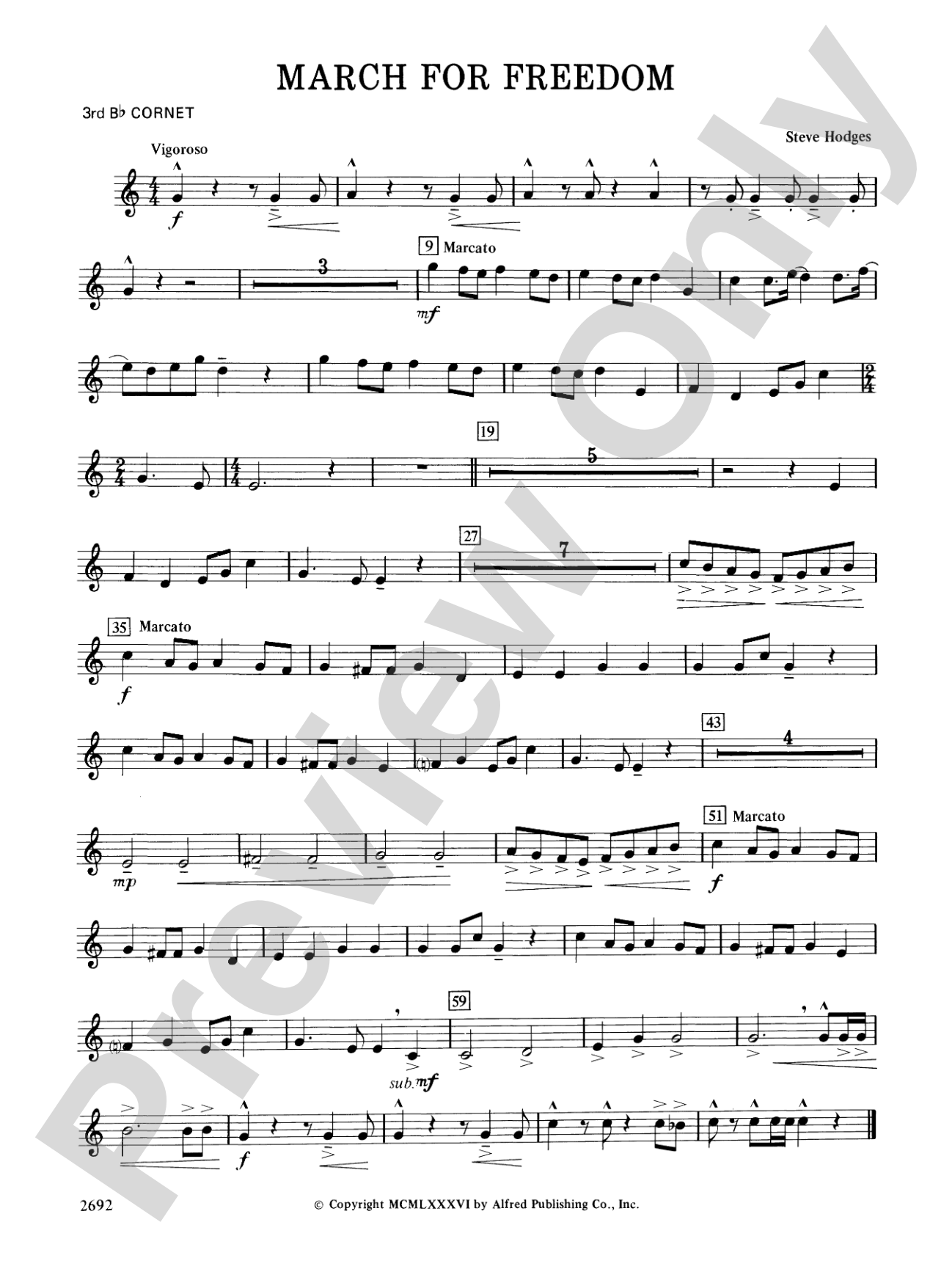 March for Freedom: 3rd B-flat Cornet