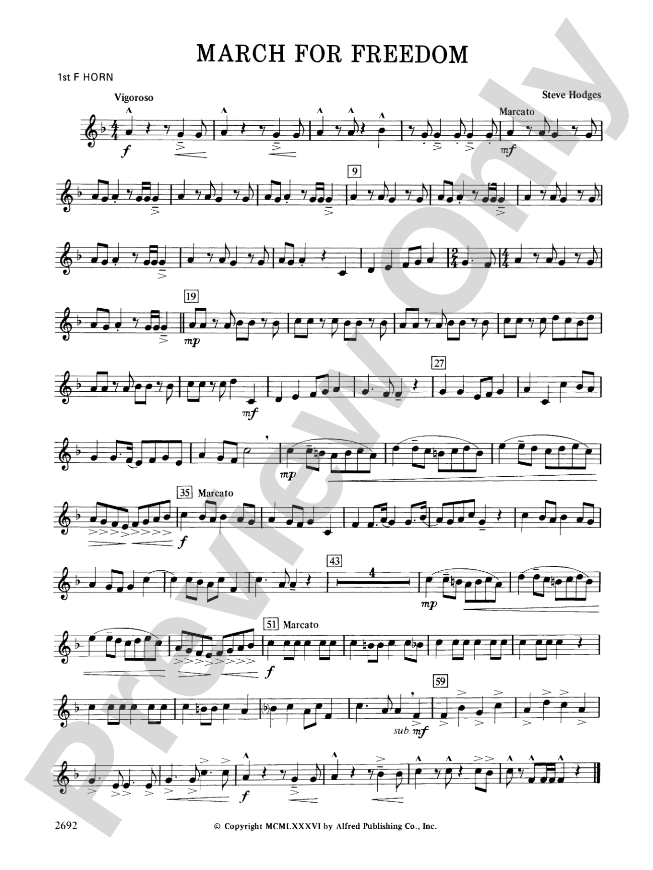 March for Freedom: 1st F Horn