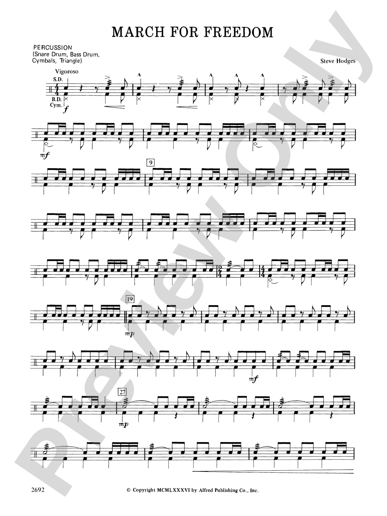 March for Freedom: 1st Percussion