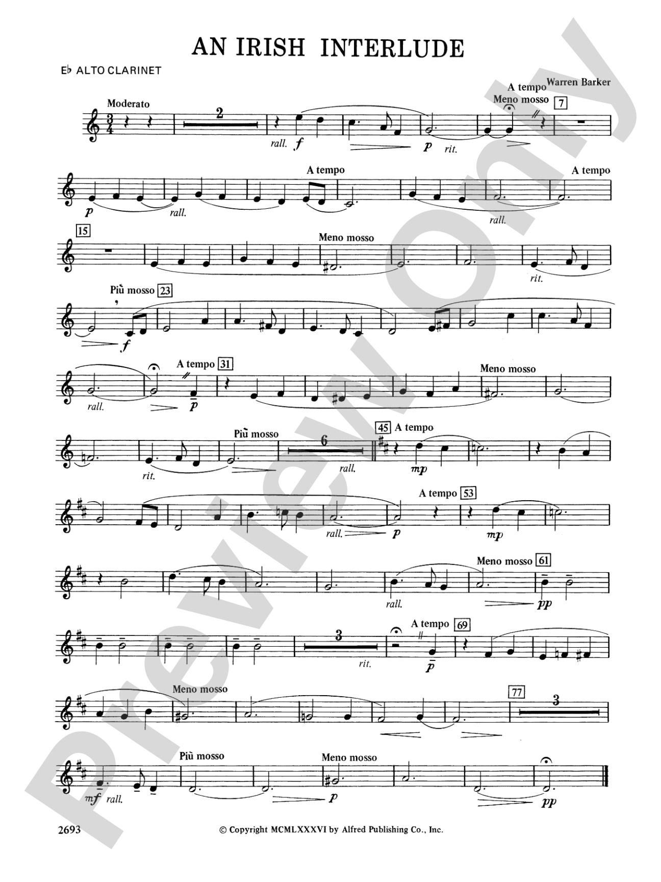 An Irish Interlude: E-flat Alto Clarinet