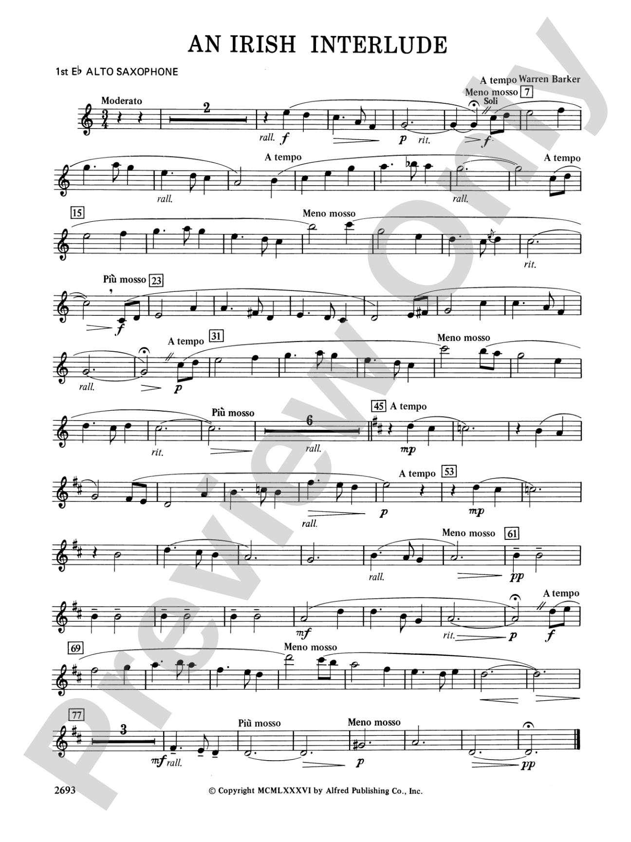 An Irish Interlude: E-flat Alto Saxophone