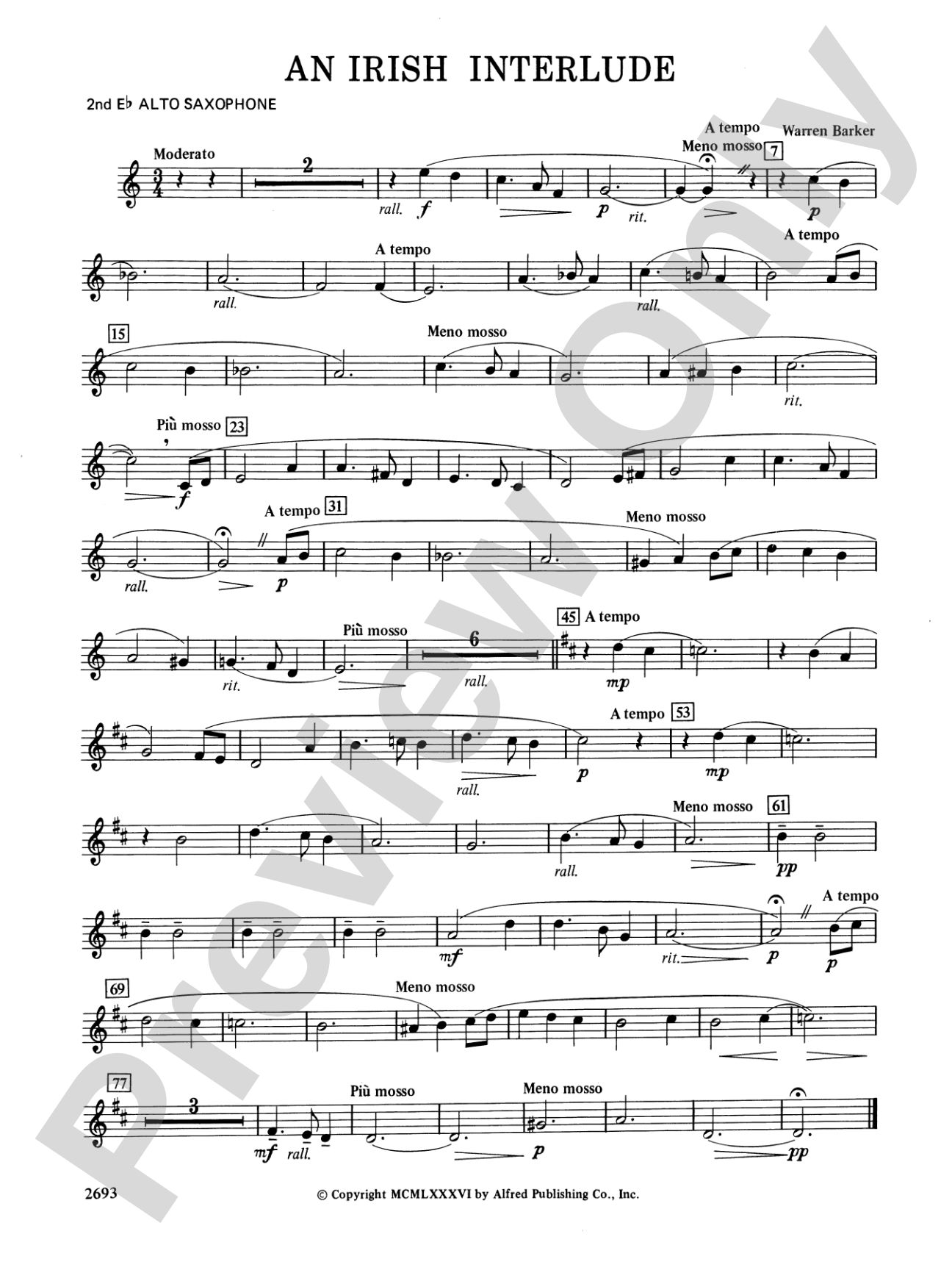 An Irish Interlude: 2nd E-flat Alto Saxophone