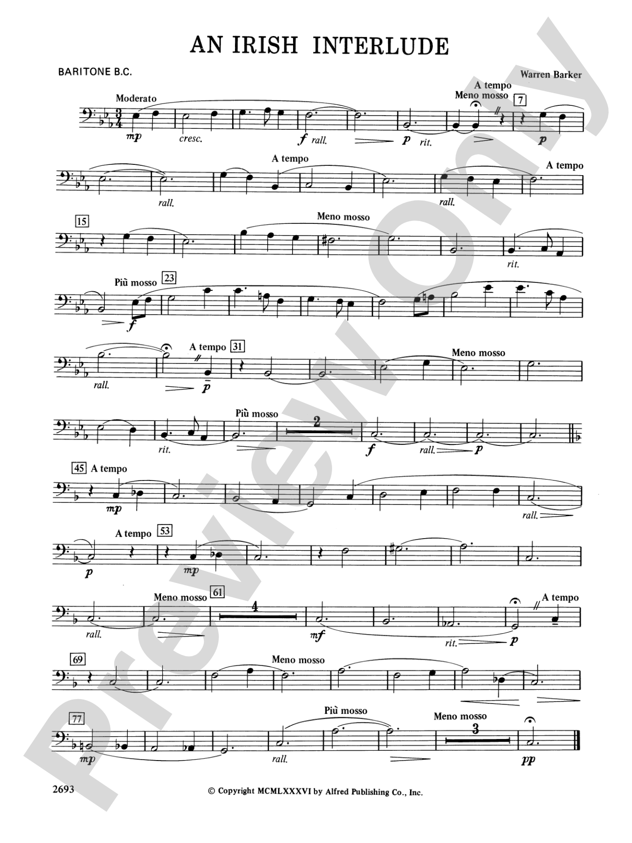 An Irish Interlude: Baritone B.C.