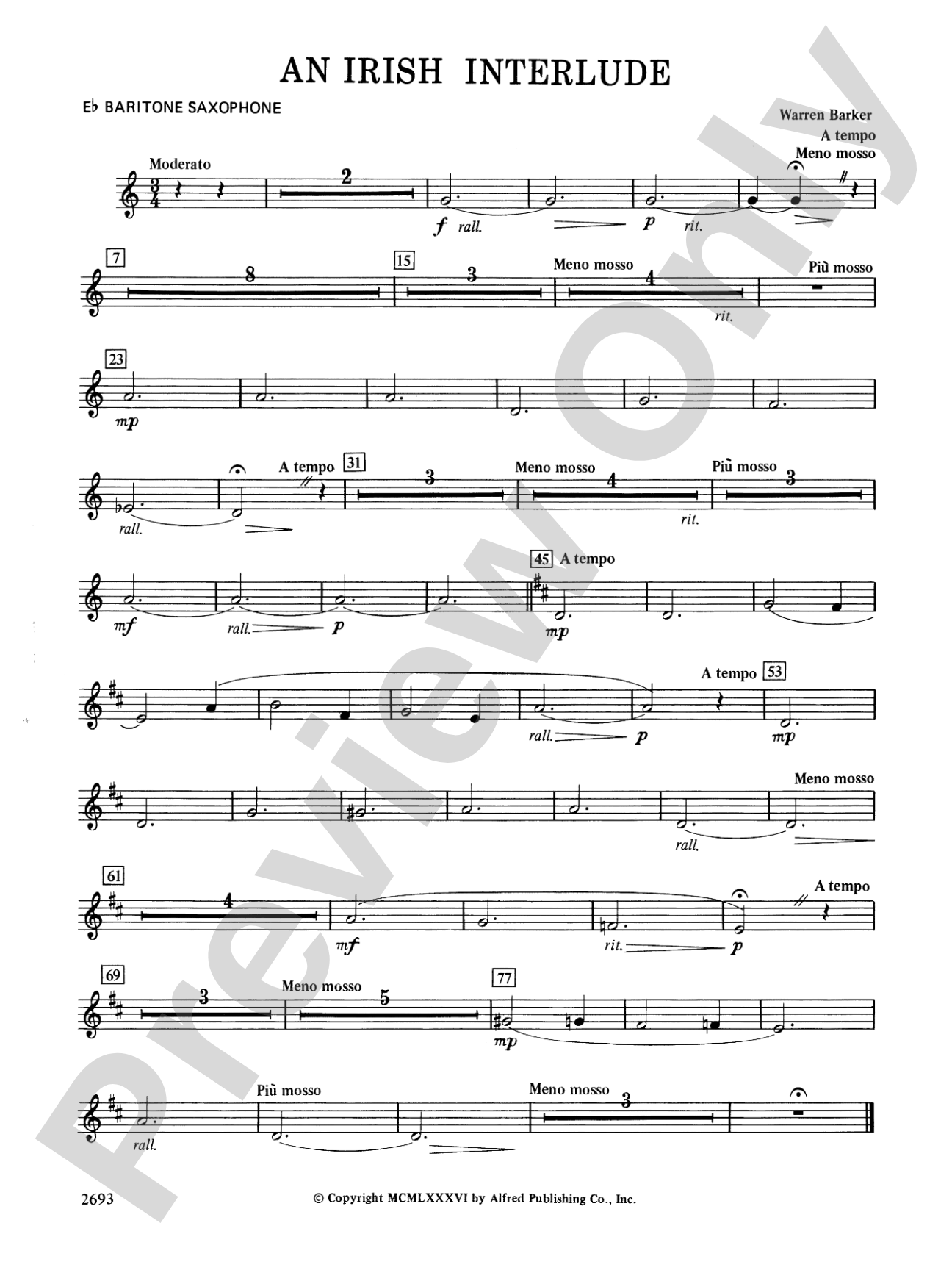 An Irish Interlude: E-flat Baritone Saxophone