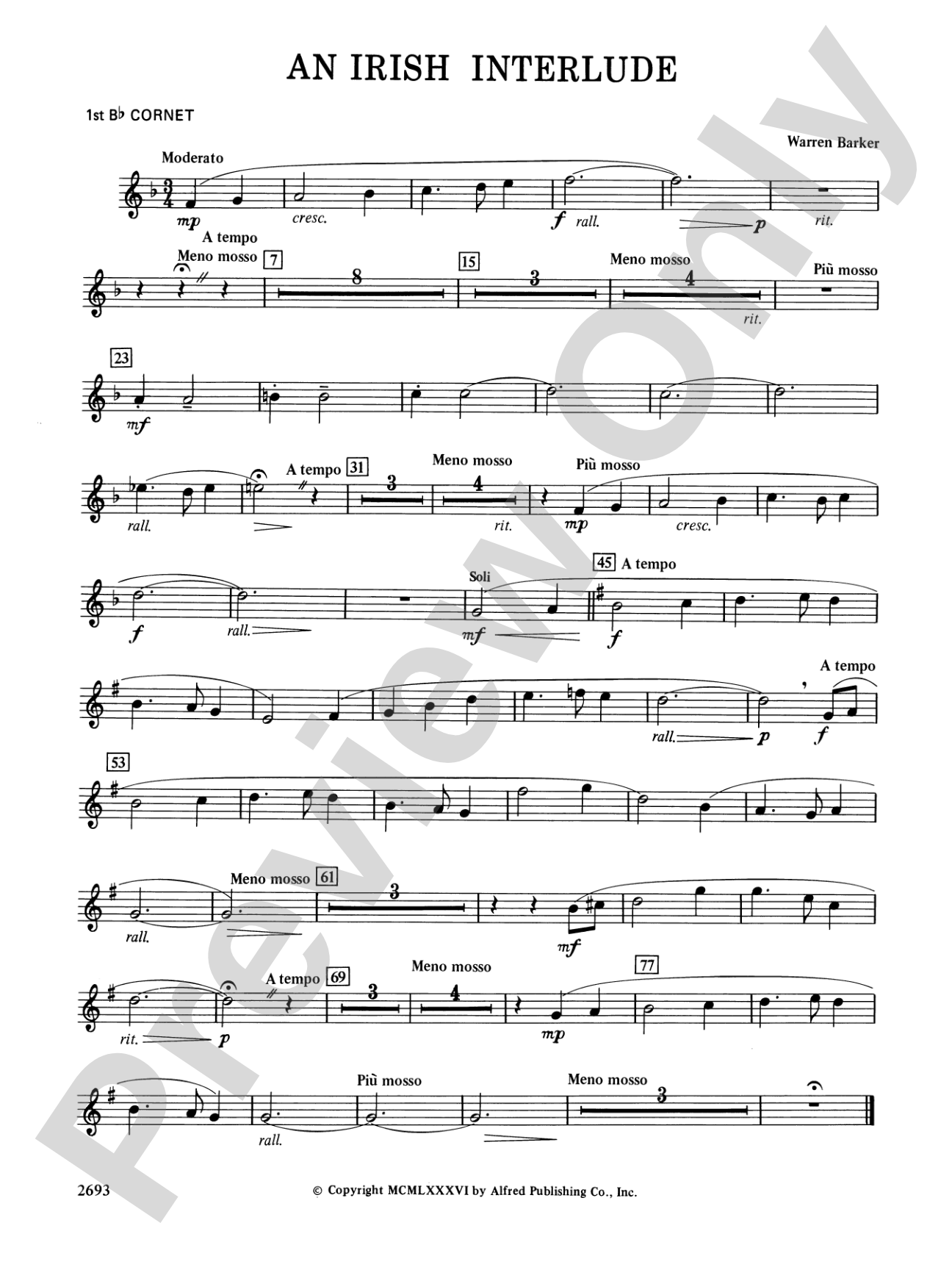 An Irish Interlude: 1st B-flat Cornet