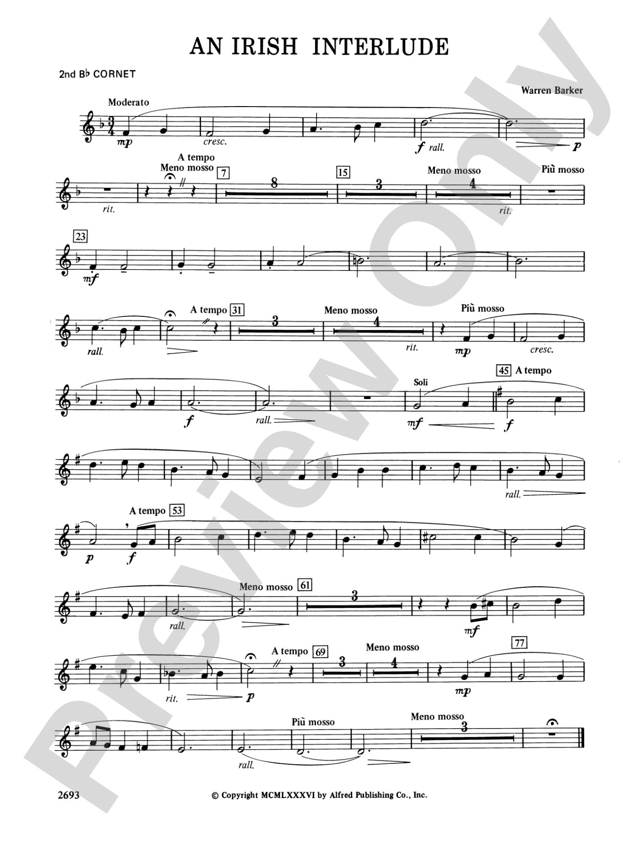 An Irish Interlude: 2nd B-flat Cornet