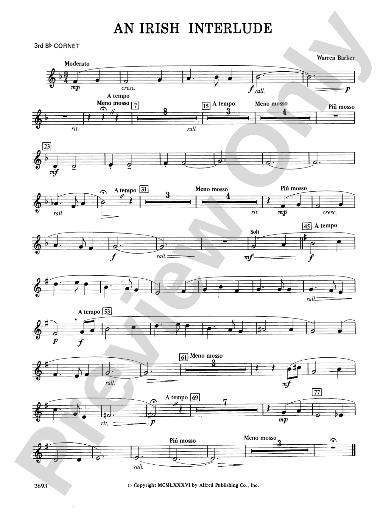 An Irish Interlude: 3rd B-flat Cornet