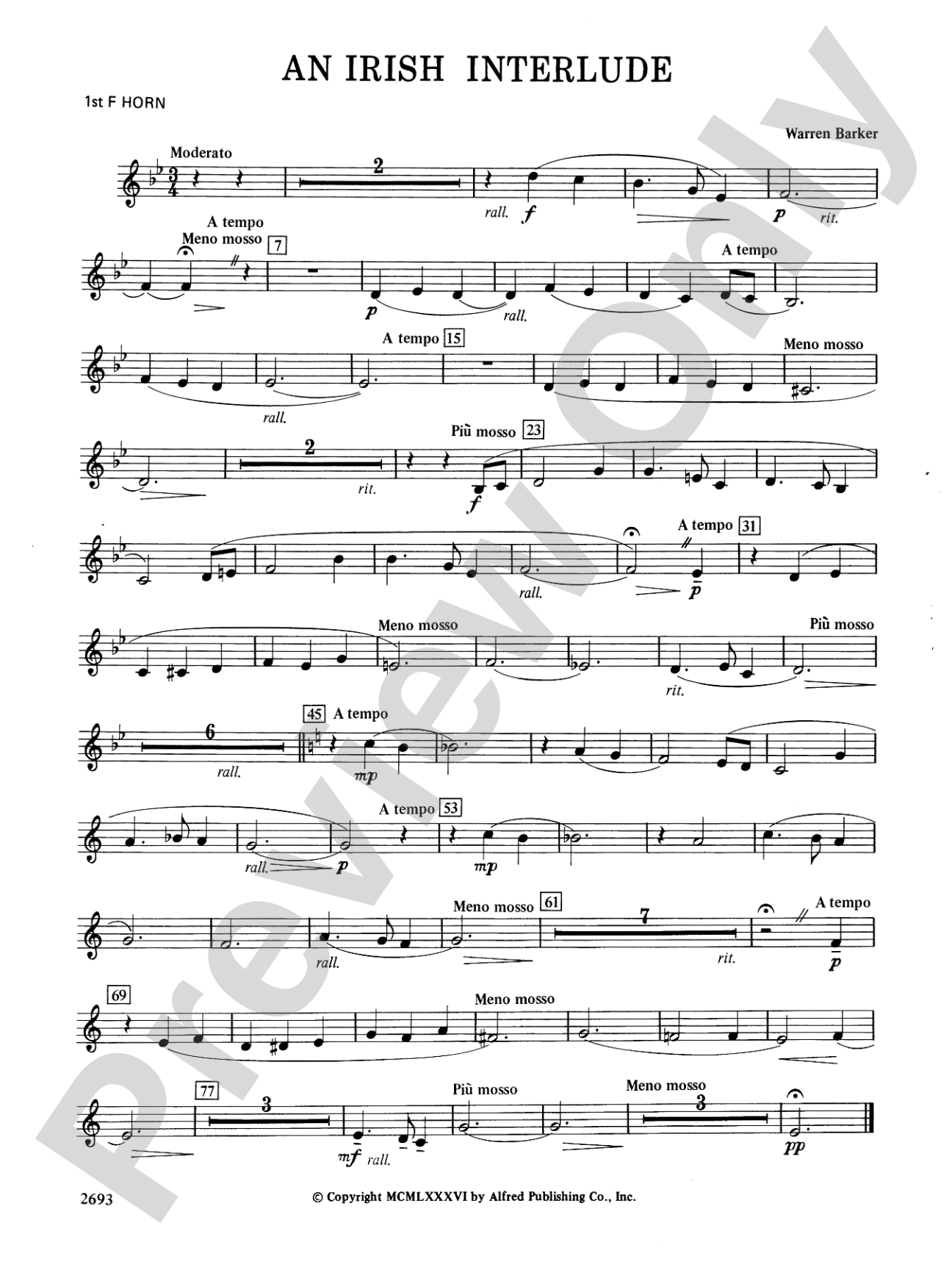 An Irish Interlude: 1st F Horn