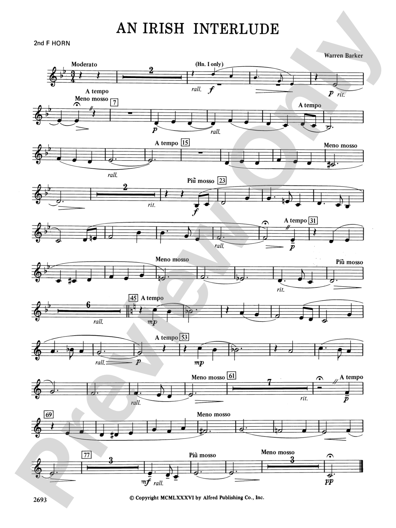 An Irish Interlude: 2nd F Horn