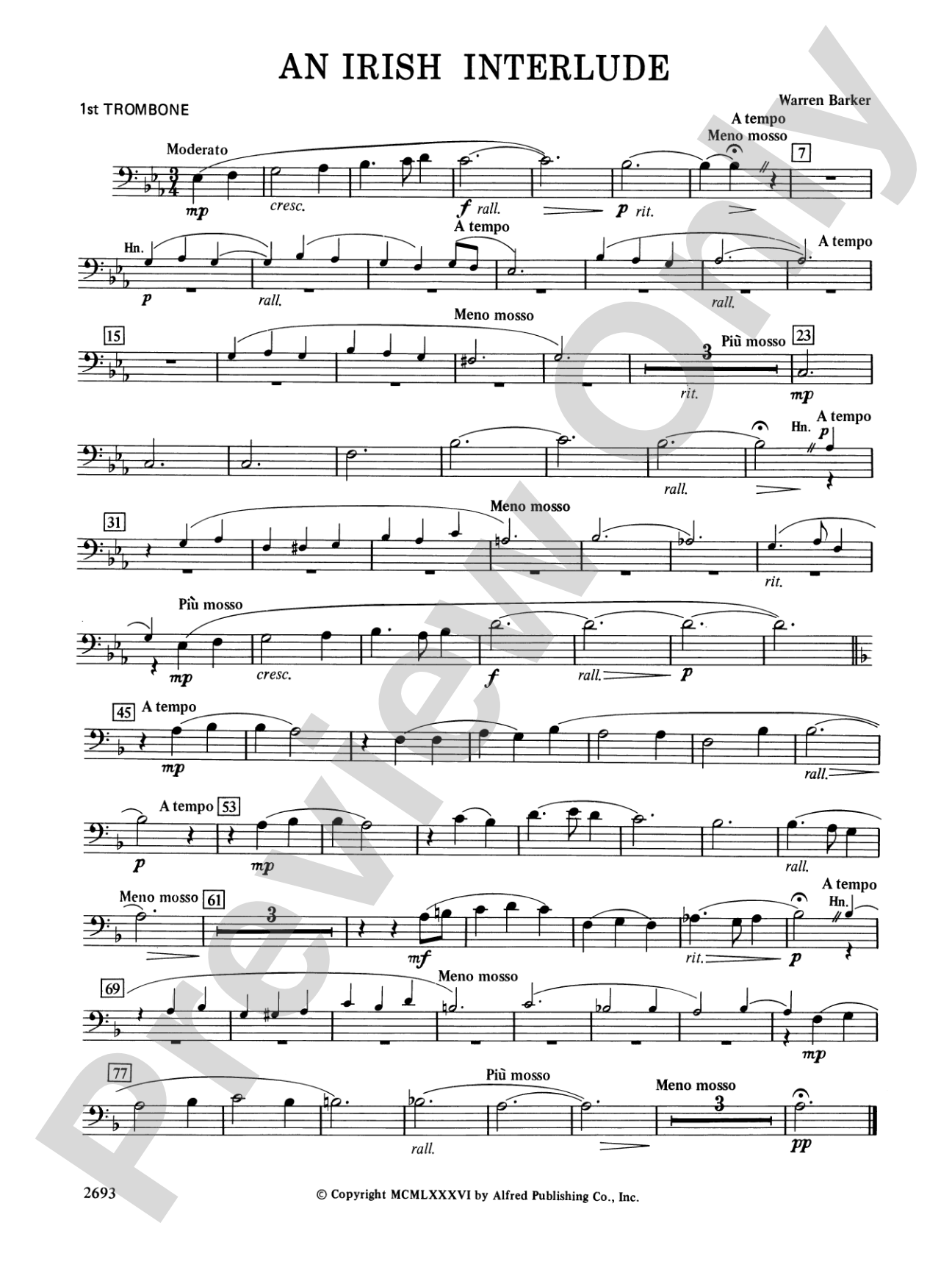 An Irish Interlude: 1st Trombone