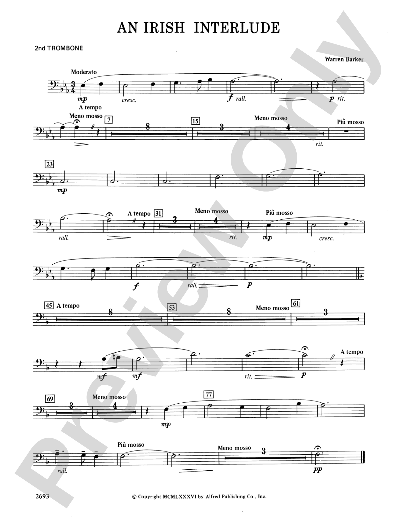 An Irish Interlude: 2nd Trombone