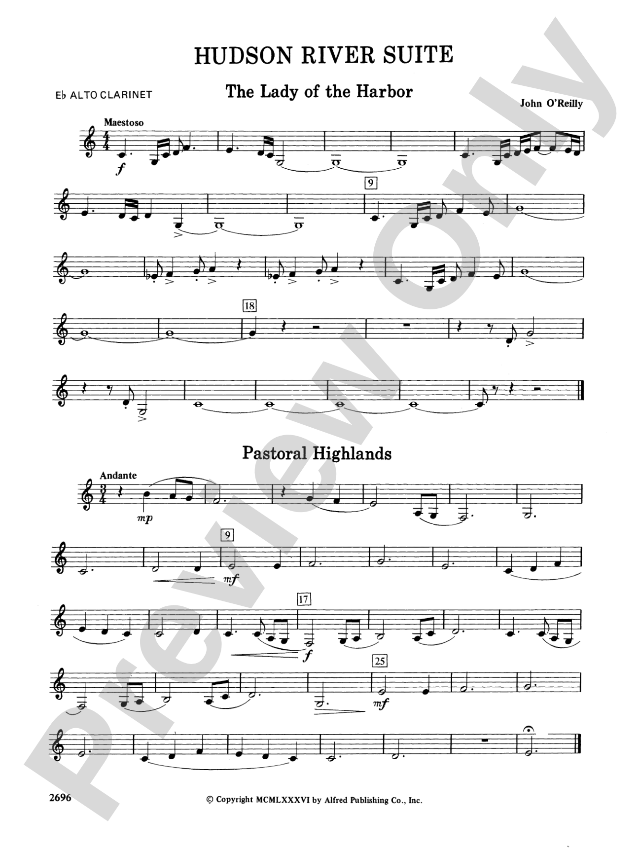 Hudson River Suite: E-flat Alto Clarinet