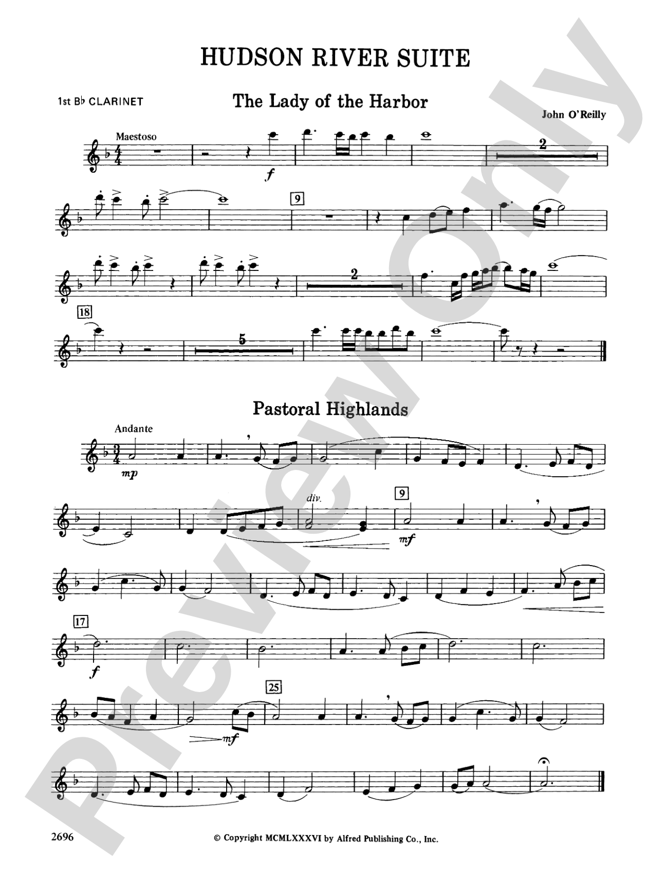 Hudson River Suite: 1st B-flat Clarinet
