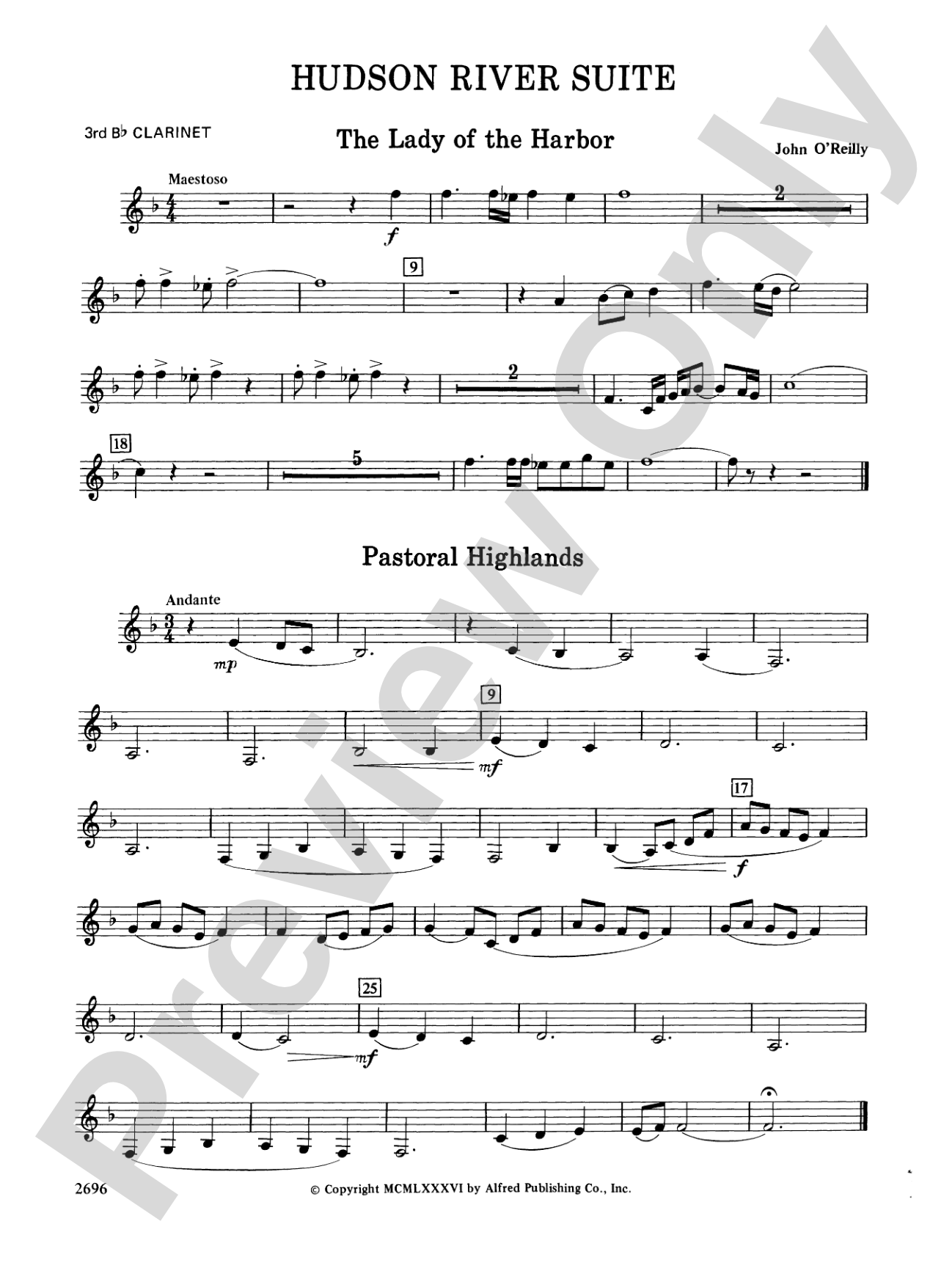 Hudson River Suite: 3rd B-flat Clarinet