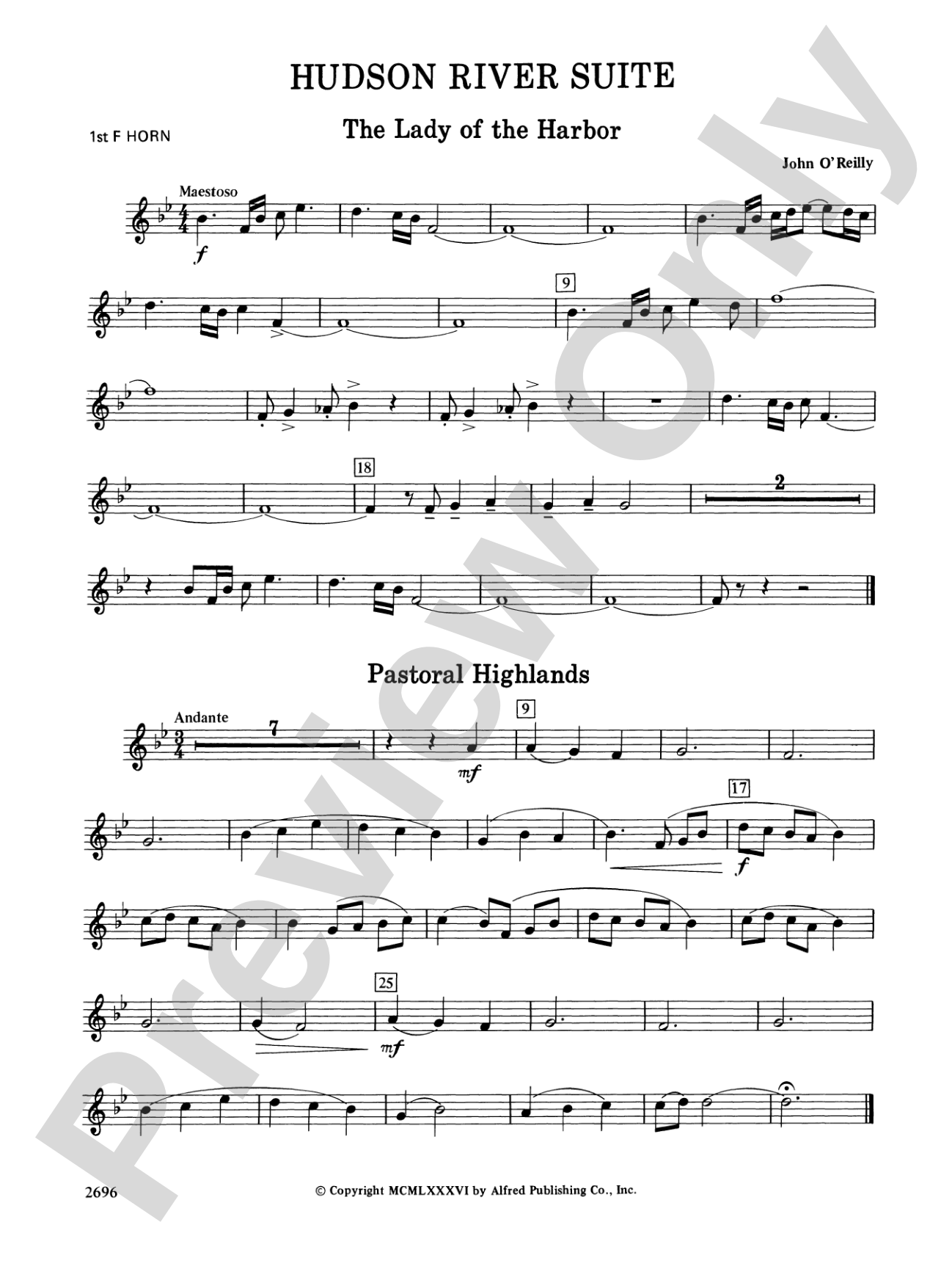 Hudson River Suite: 1st F Horn