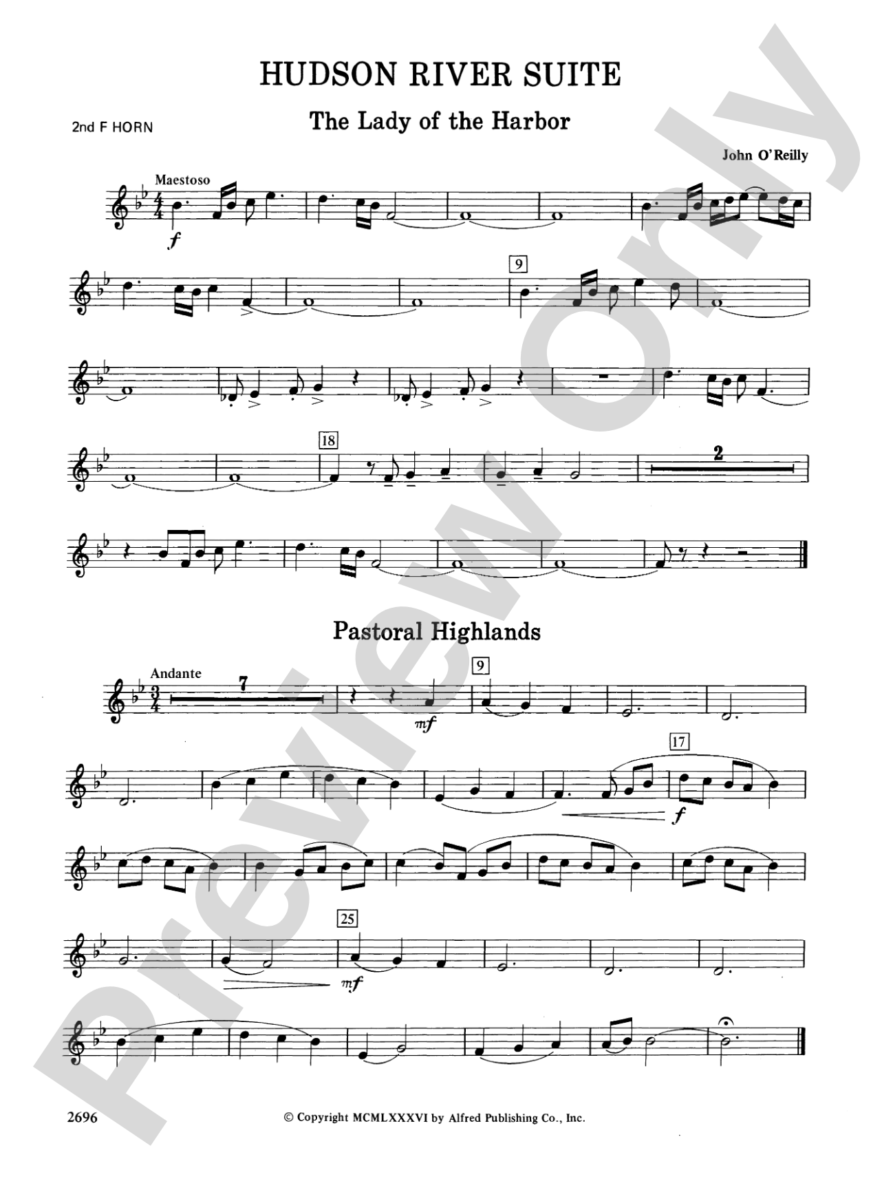 Hudson River Suite: 2nd F Horn