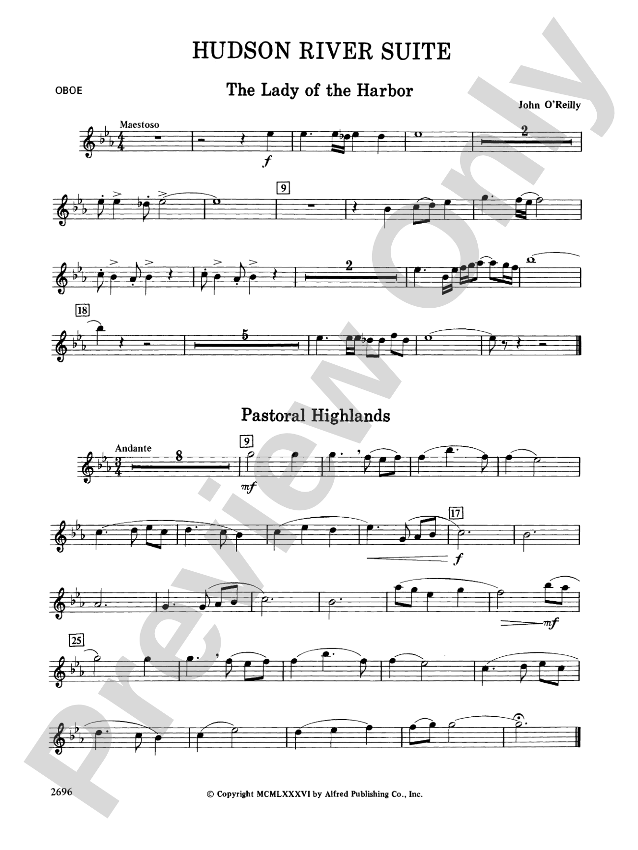 Hudson River Suite: Oboe