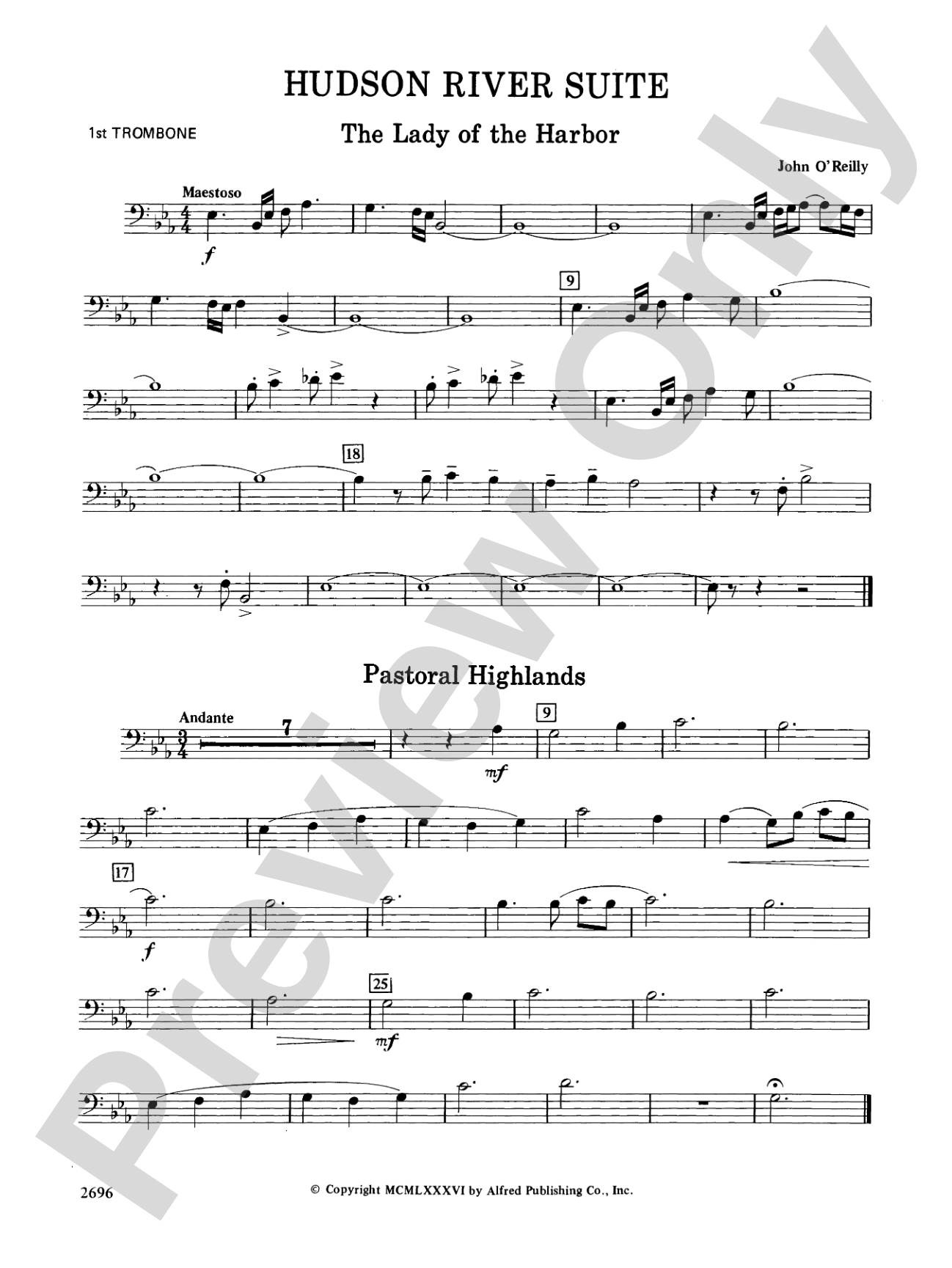 Hudson River Suite: 1st Trombone