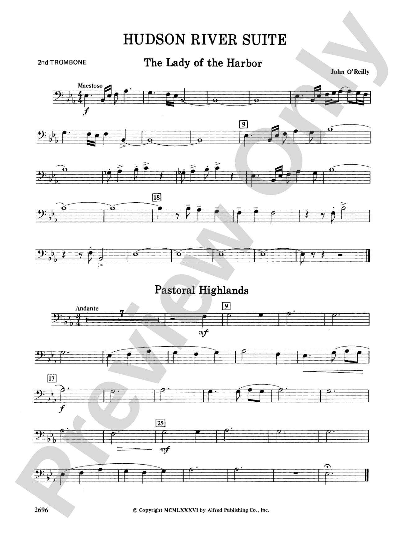 Hudson River Suite: 2nd Trombone