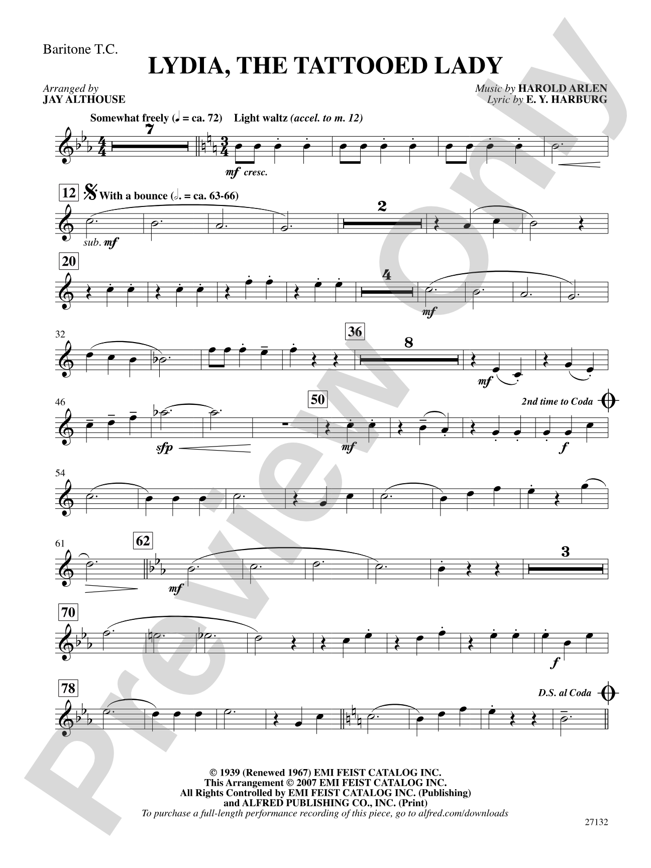 Lydia, the Tattooed Lady: Baritone T.C.: Choral SoundPax