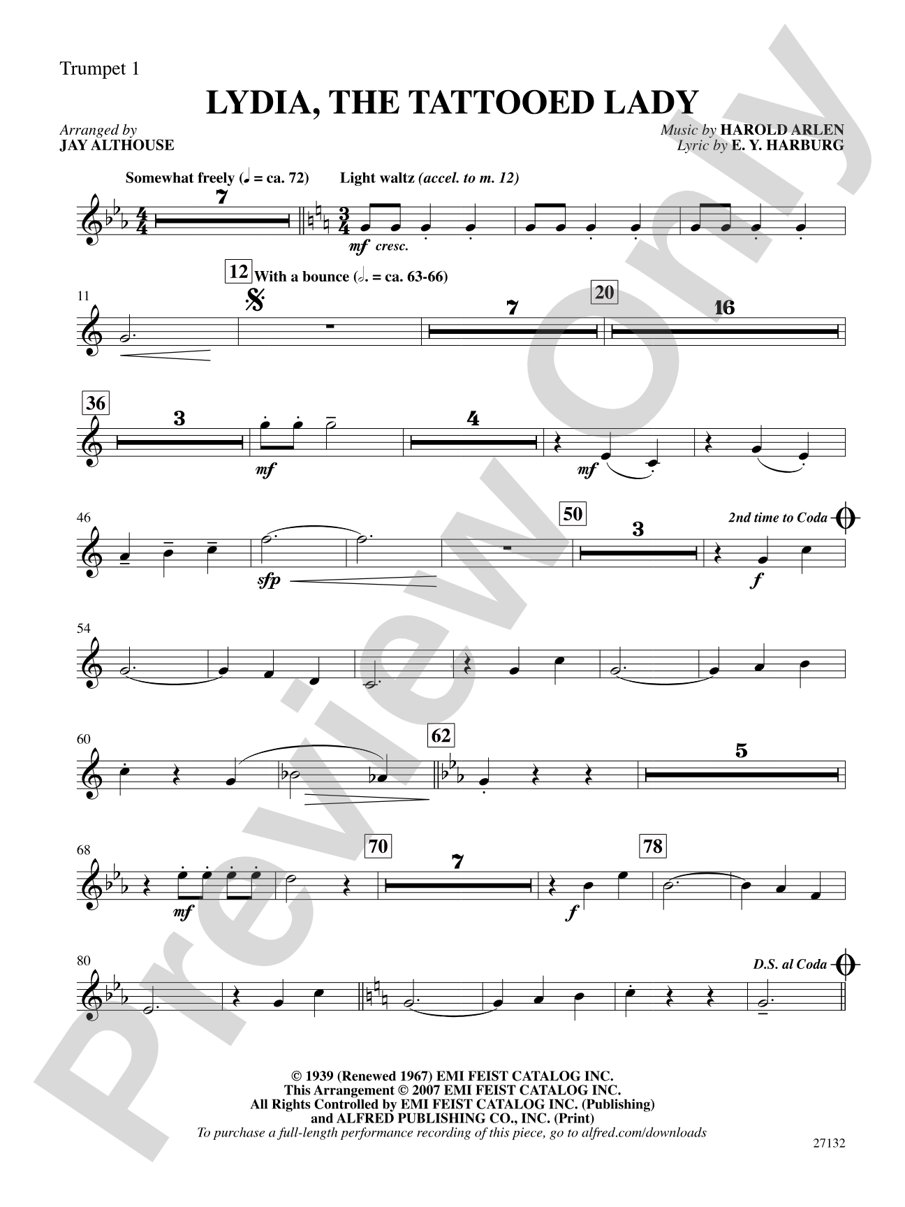 Lydia, the Tattooed Lady: 1st B-flat Trumpet: Choral SoundPax
