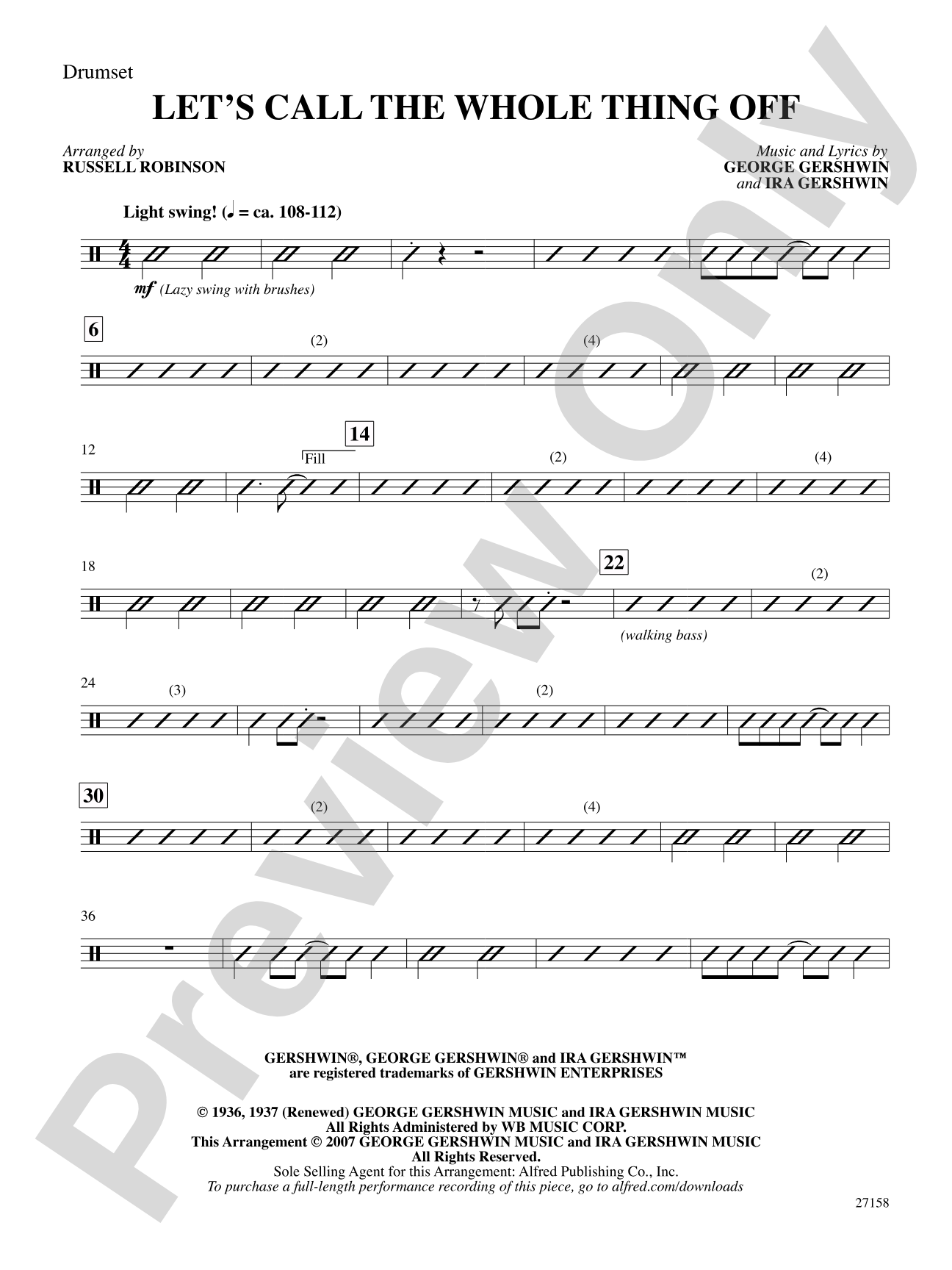 Let's Call the Whole Thing Off: Drums: Choral SoundPax