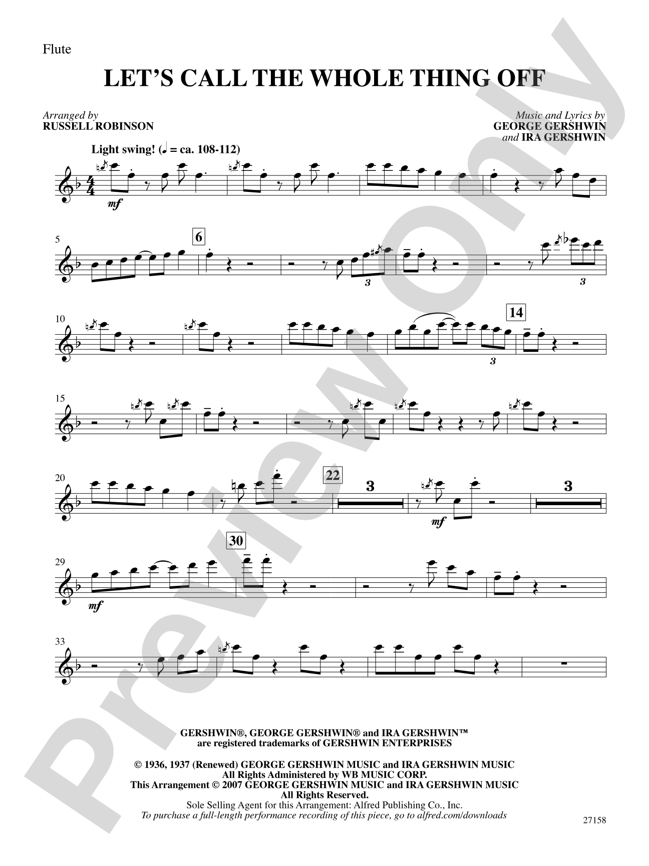 Let's Call the Whole Thing Off: Flute: Choral SoundPax