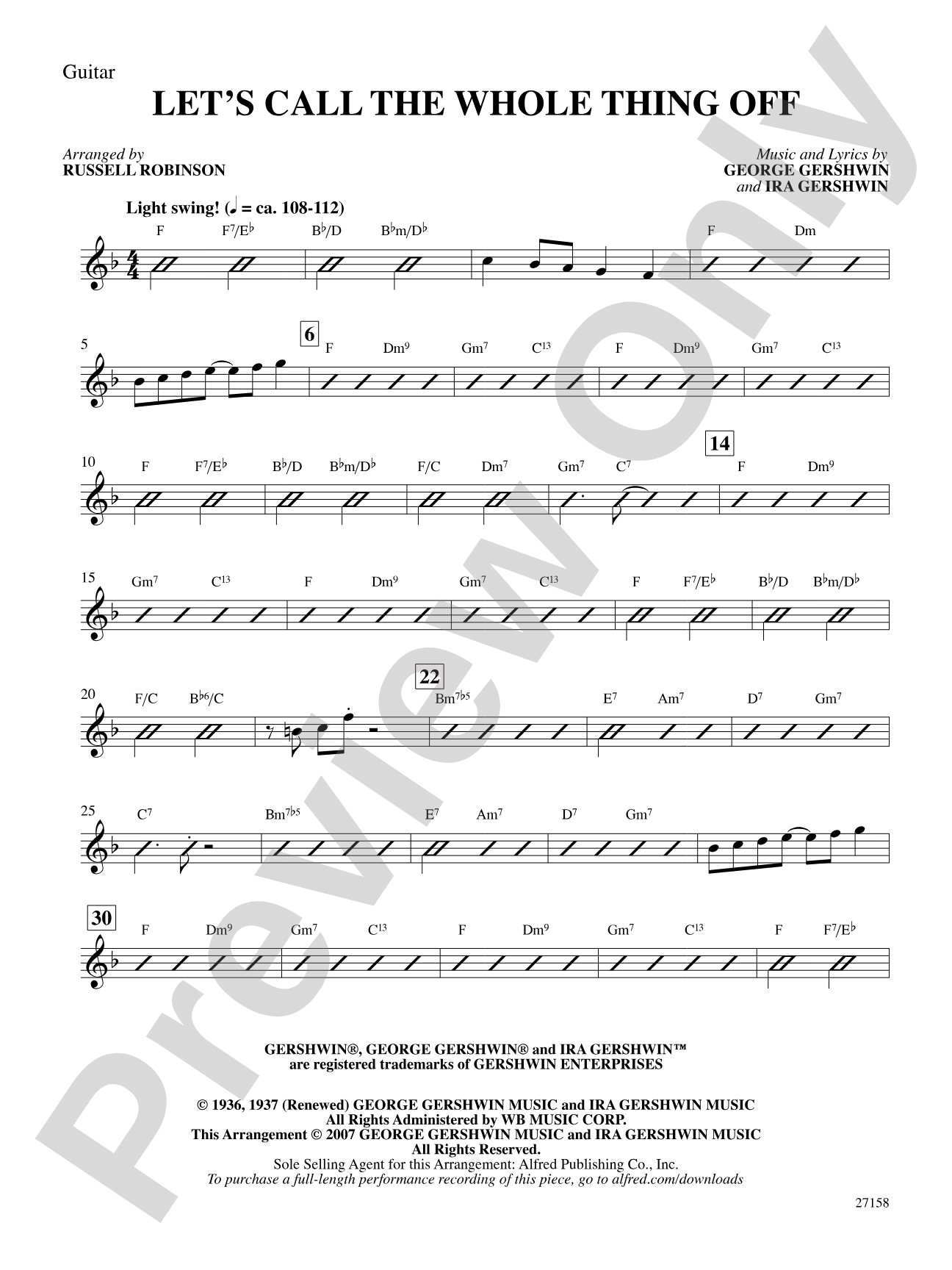 Let's Call the Whole Thing Off: Guitar: Choral SoundPax