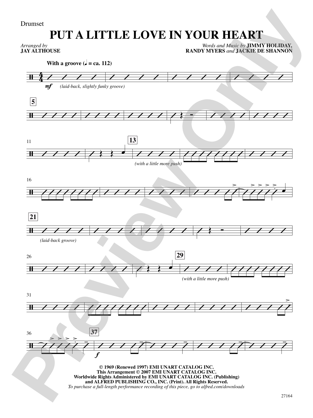 Put a Little Love in Your Heart: Drums: Choral SoundPax